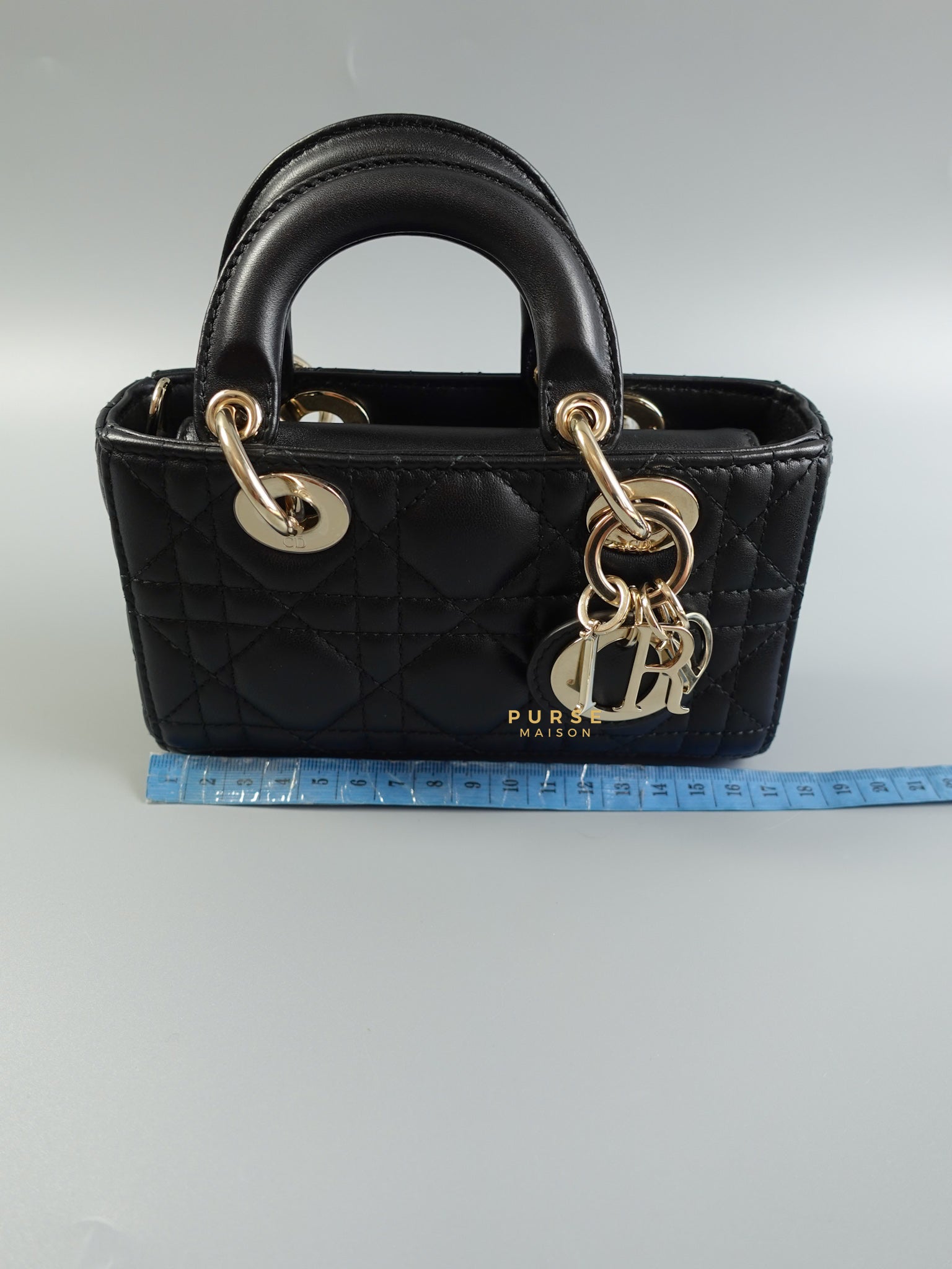 Micro Lady D-joy Black Cannage in Lambskin Leather | Purse Maison Luxury Bags Shop