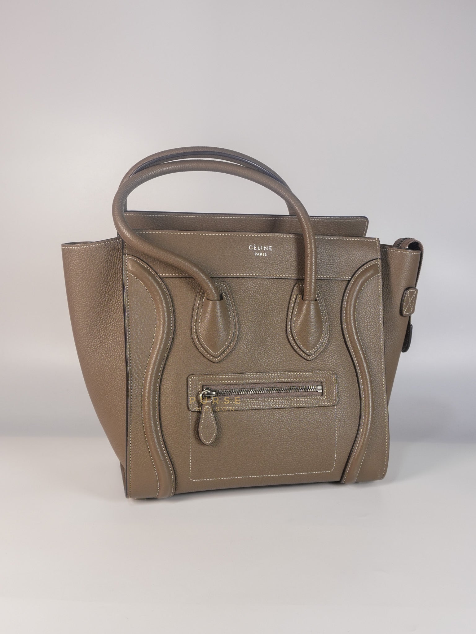 Micro Luggage Drummed Calfskin Leather Souris | Purse Maison Luxury Bags Shop