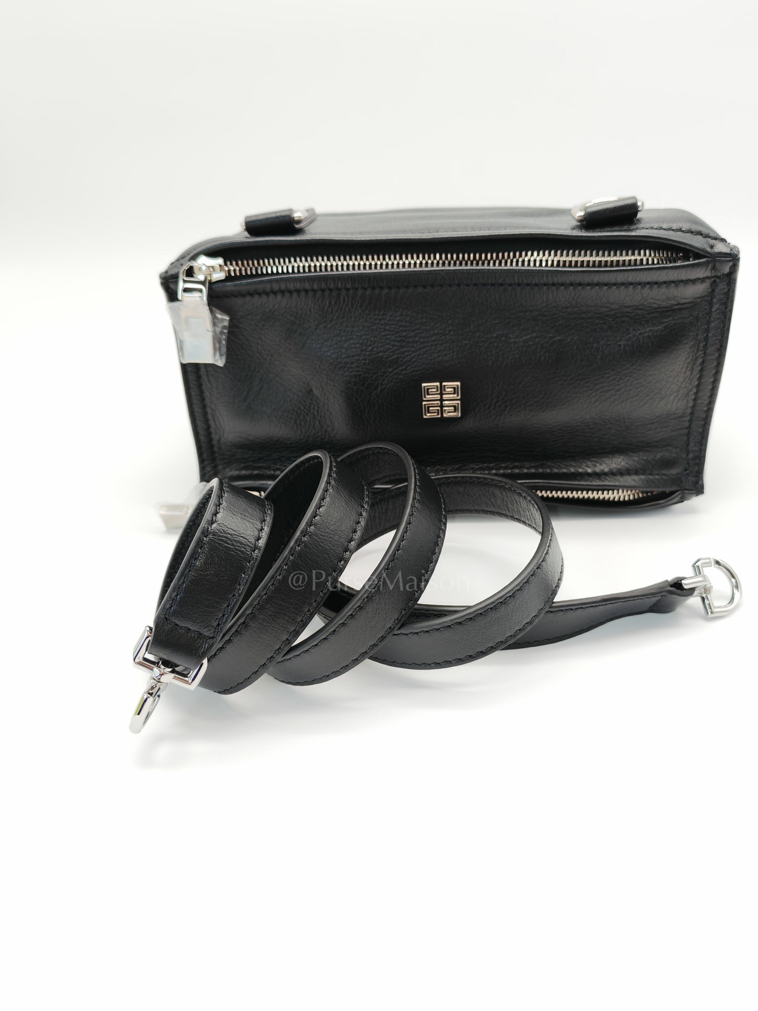 Min Pandora in Black Soft Calfskin Leather Crossbody Bag | Purse Maison Luxury Bags Shop