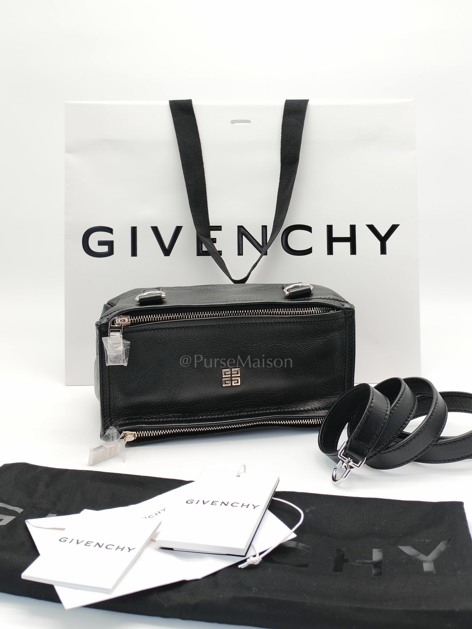 Min Pandora in Black Soft Calfskin Leather Crossbody Bag | Purse Maison Luxury Bags Shop