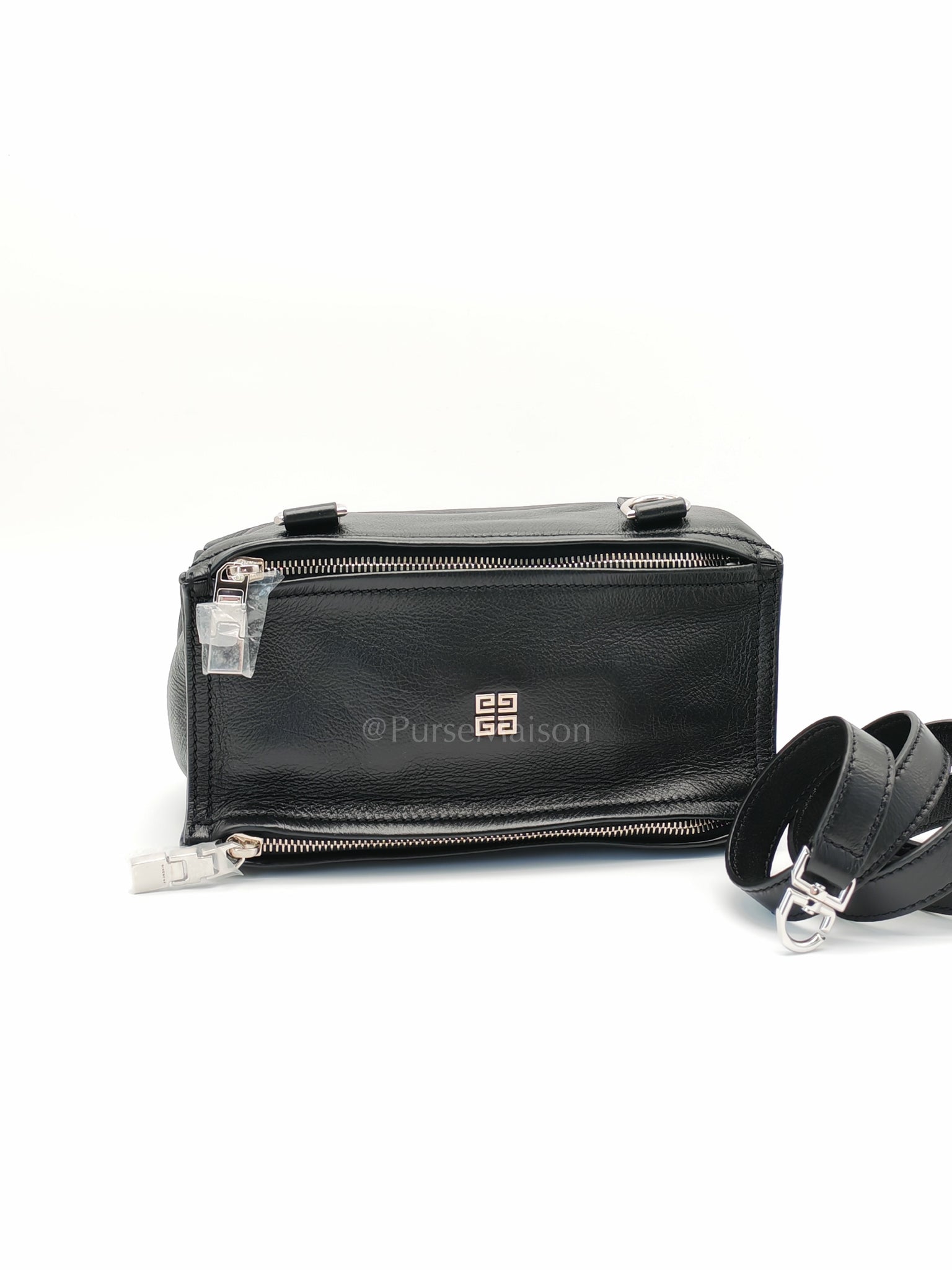 Min Pandora in Black Soft Calfskin Leather Crossbody Bag | Purse Maison Luxury Bags Shop