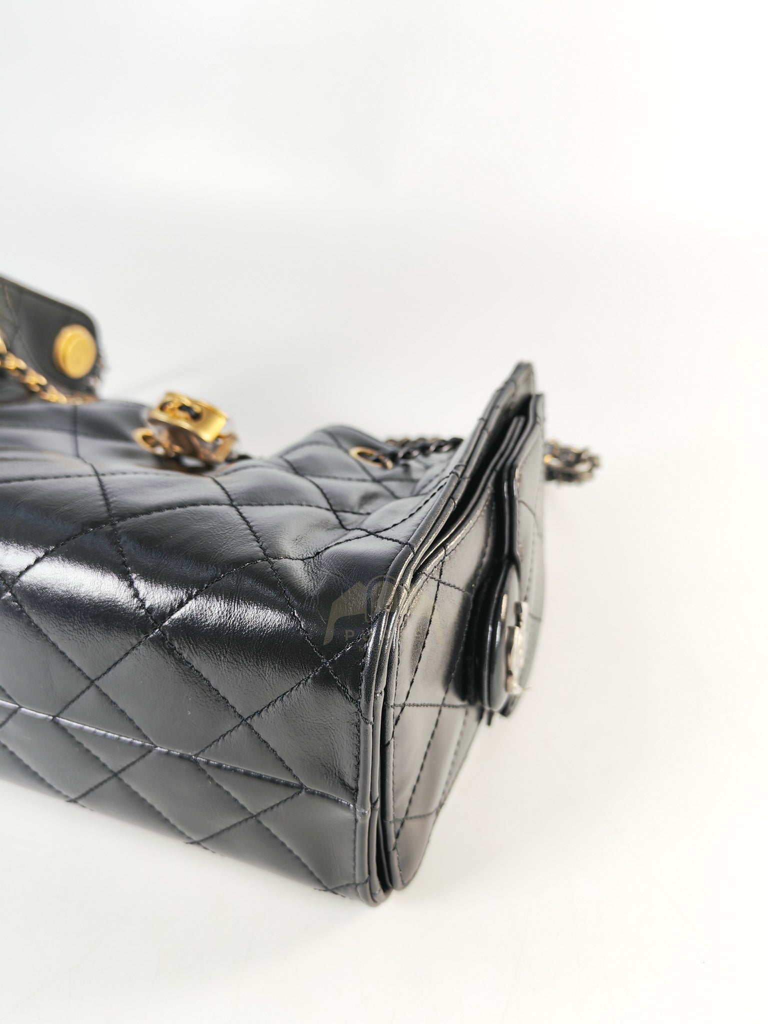 Mini 25 in Black Shiny Calfskin Leather Mix Hardware (Microchip) | Purse Maison Luxury Bags Shop