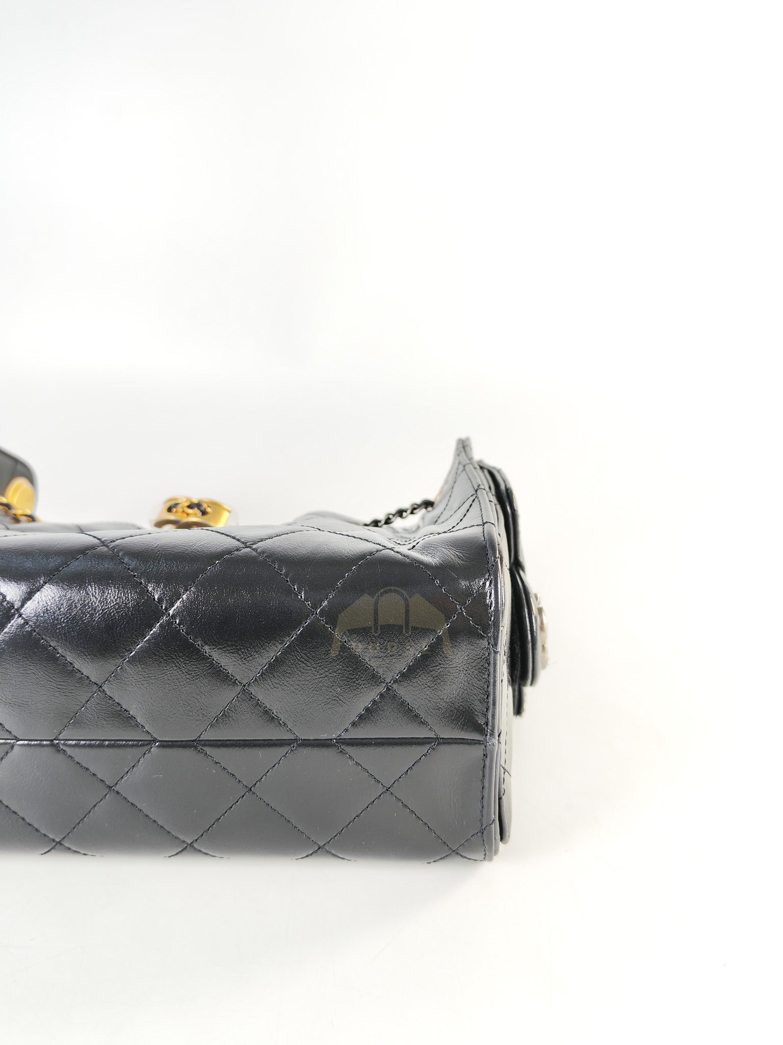 Mini 25 in Black Shiny Calfskin Leather Mix Hardware (Microchip) | Purse Maison Luxury Bags Shop