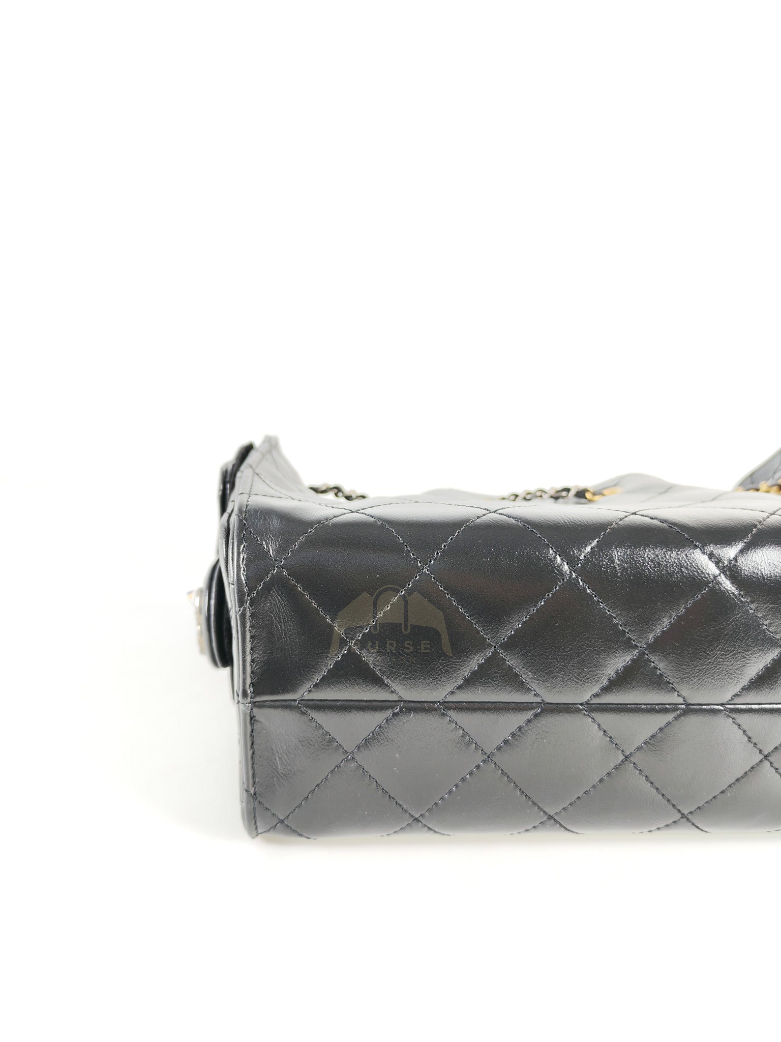 Mini 25 in Black Shiny Calfskin Leather Mix Hardware (Microchip) | Purse Maison Luxury Bags Shop