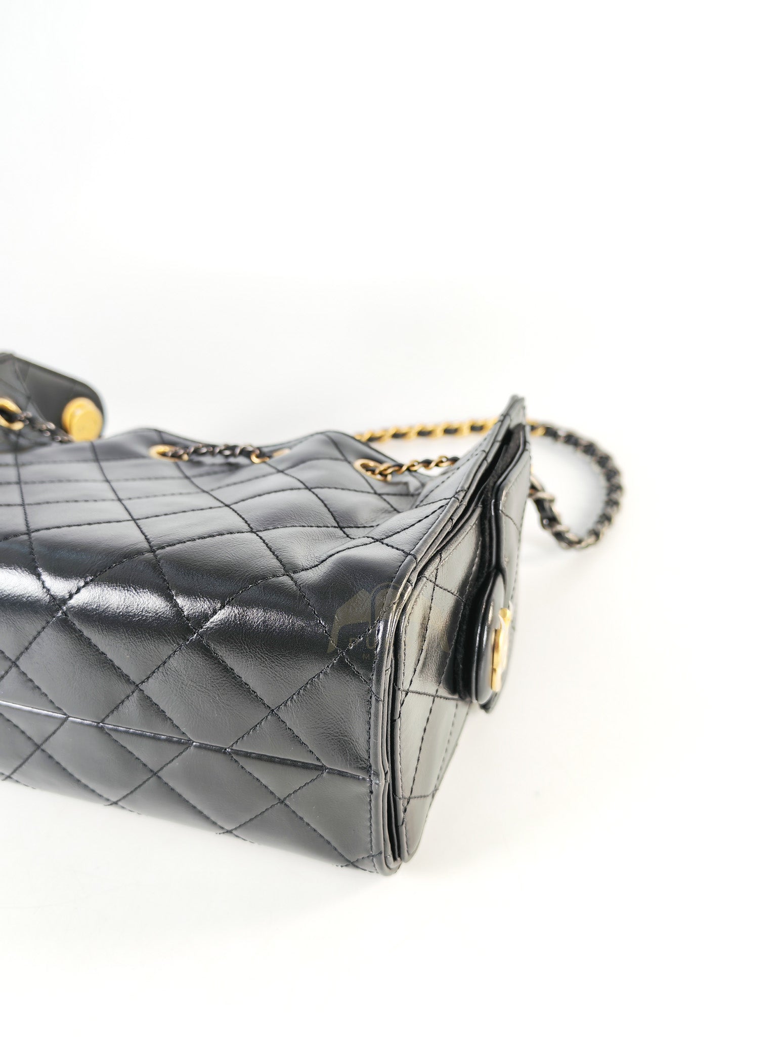 Mini 25 in Black Shiny Calfskin Leather Mix Hardware (Microchip) | Purse Maison Luxury Bags Shop