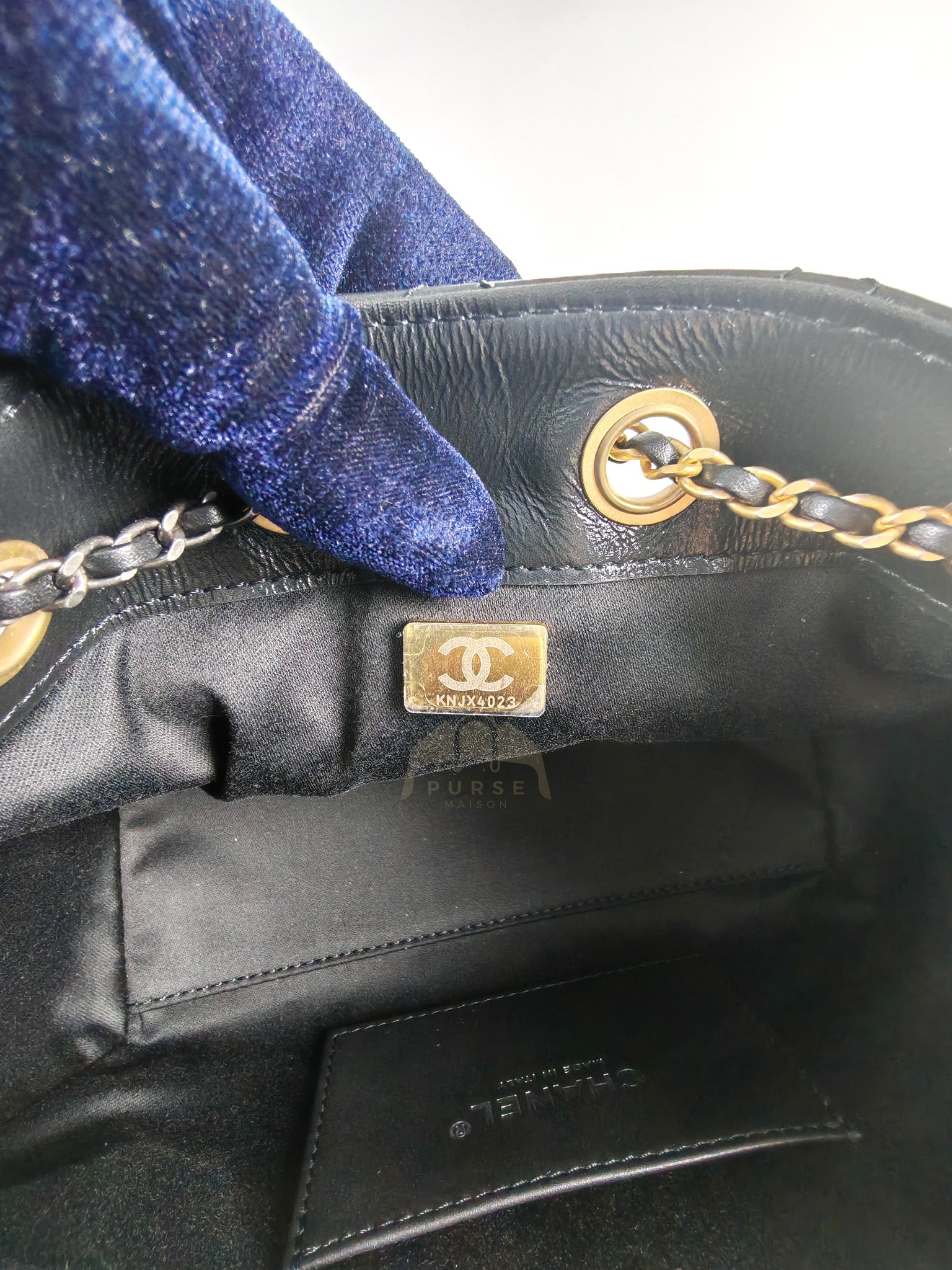 Mini 25 in Black Shiny Calfskin Leather Mix Hardware (Microchip) | Purse Maison Luxury Bags Shop