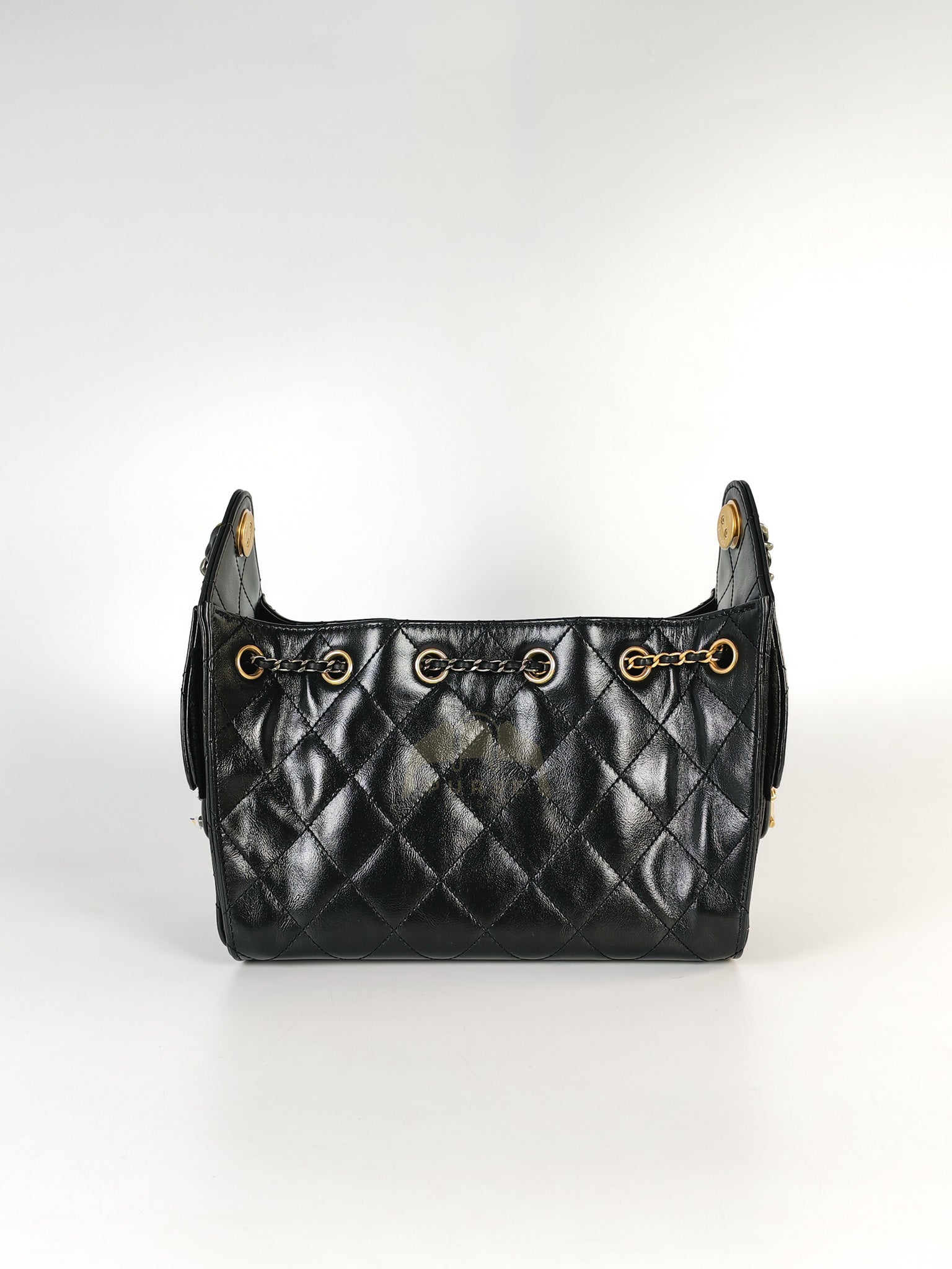 Mini 25 in Black Shiny Calfskin Leather Mix Hardware (Microchip) | Purse Maison Luxury Bags Shop