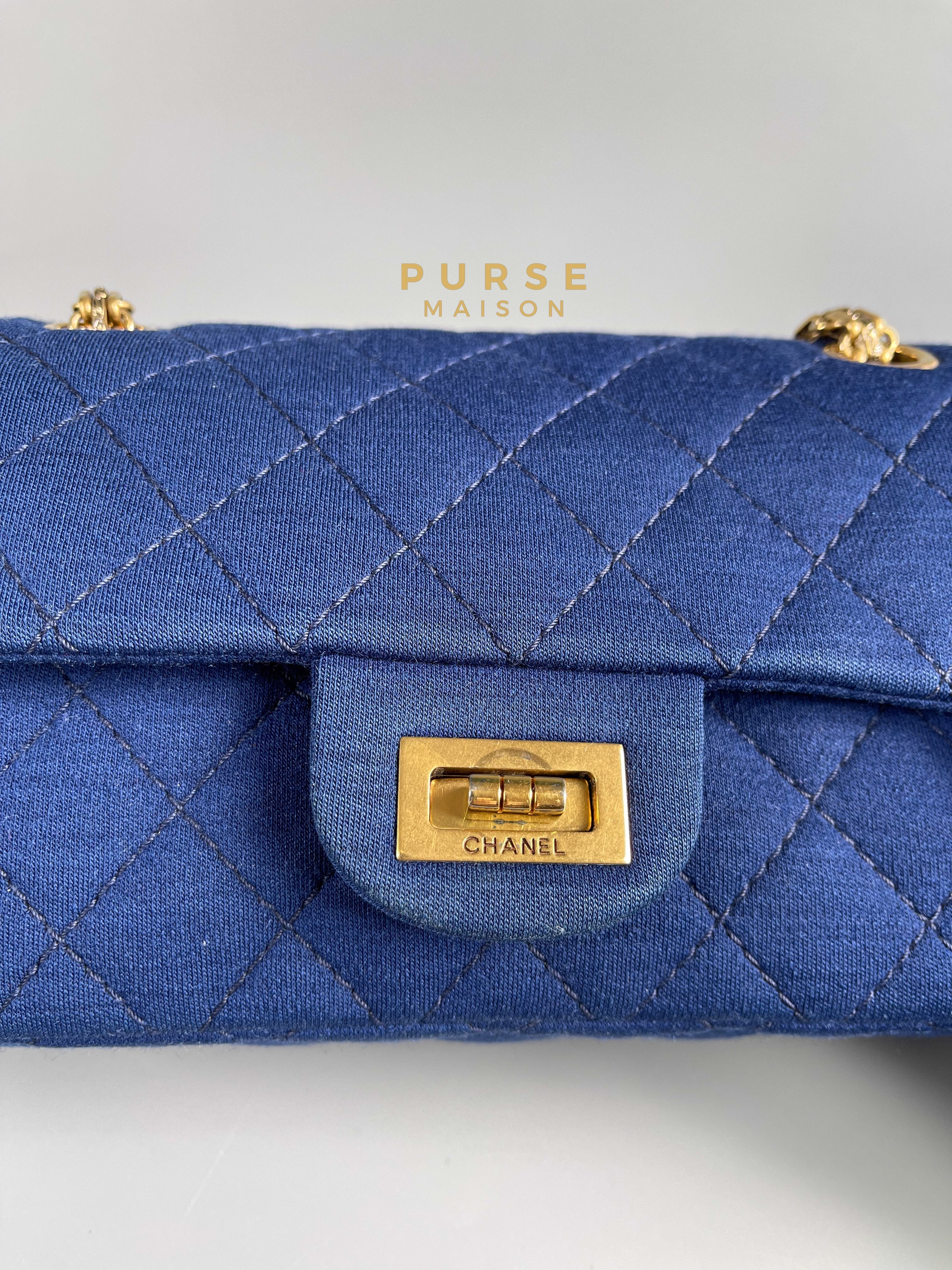 Chanel Mini 2.55 Reissue Denim Blue & Aged Gold Hardware Series 20 | Purse Maison Luxury Bags Shop