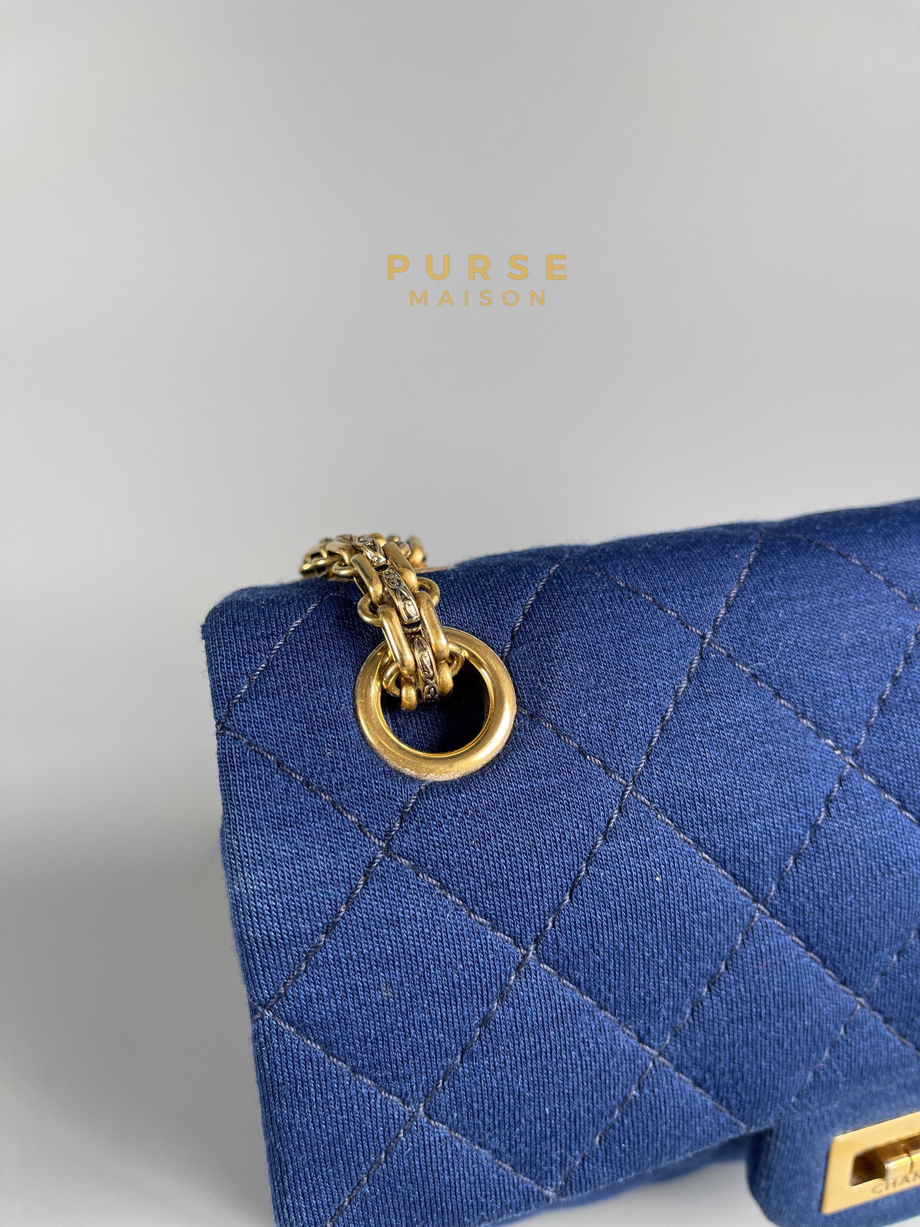 Chanel Mini 2.55 Reissue Denim Blue & Aged Gold Hardware Series 20 | Purse Maison Luxury Bags Shop