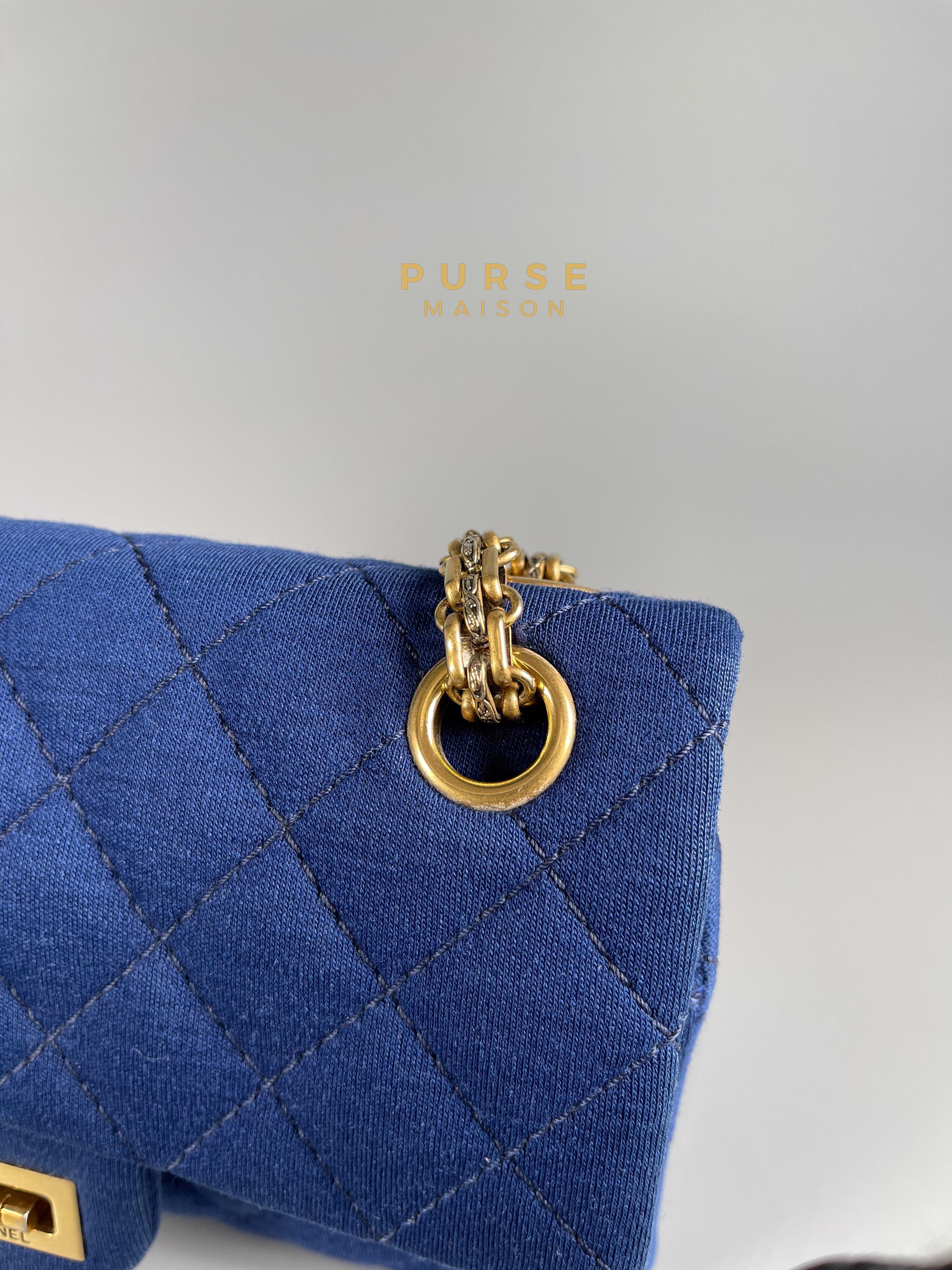 Chanel Mini 2.55 Reissue Denim Blue & Aged Gold Hardware Series 20 | Purse Maison Luxury Bags Shop