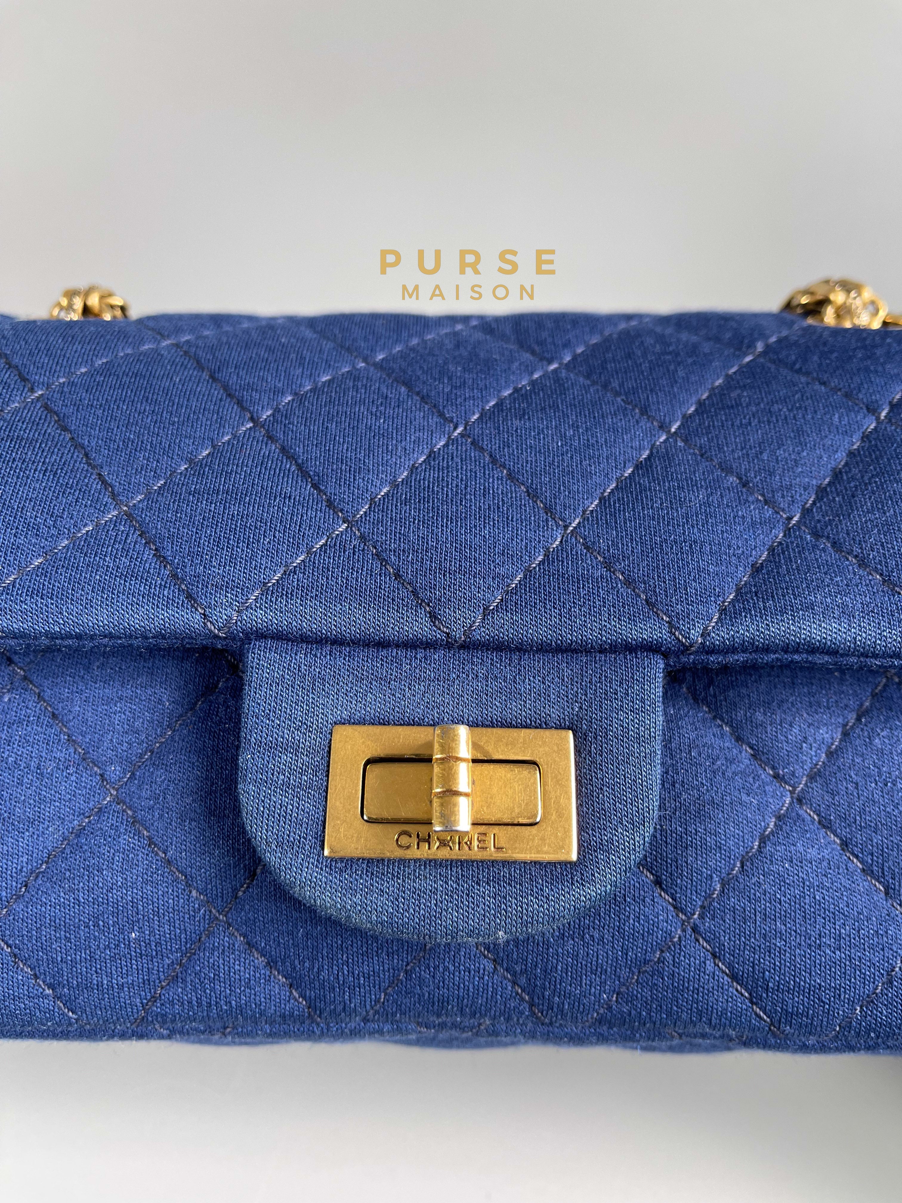 Chanel Mini 2.55 Reissue Denim Blue & Aged Gold Hardware Series 20 | Purse Maison Luxury Bags Shop