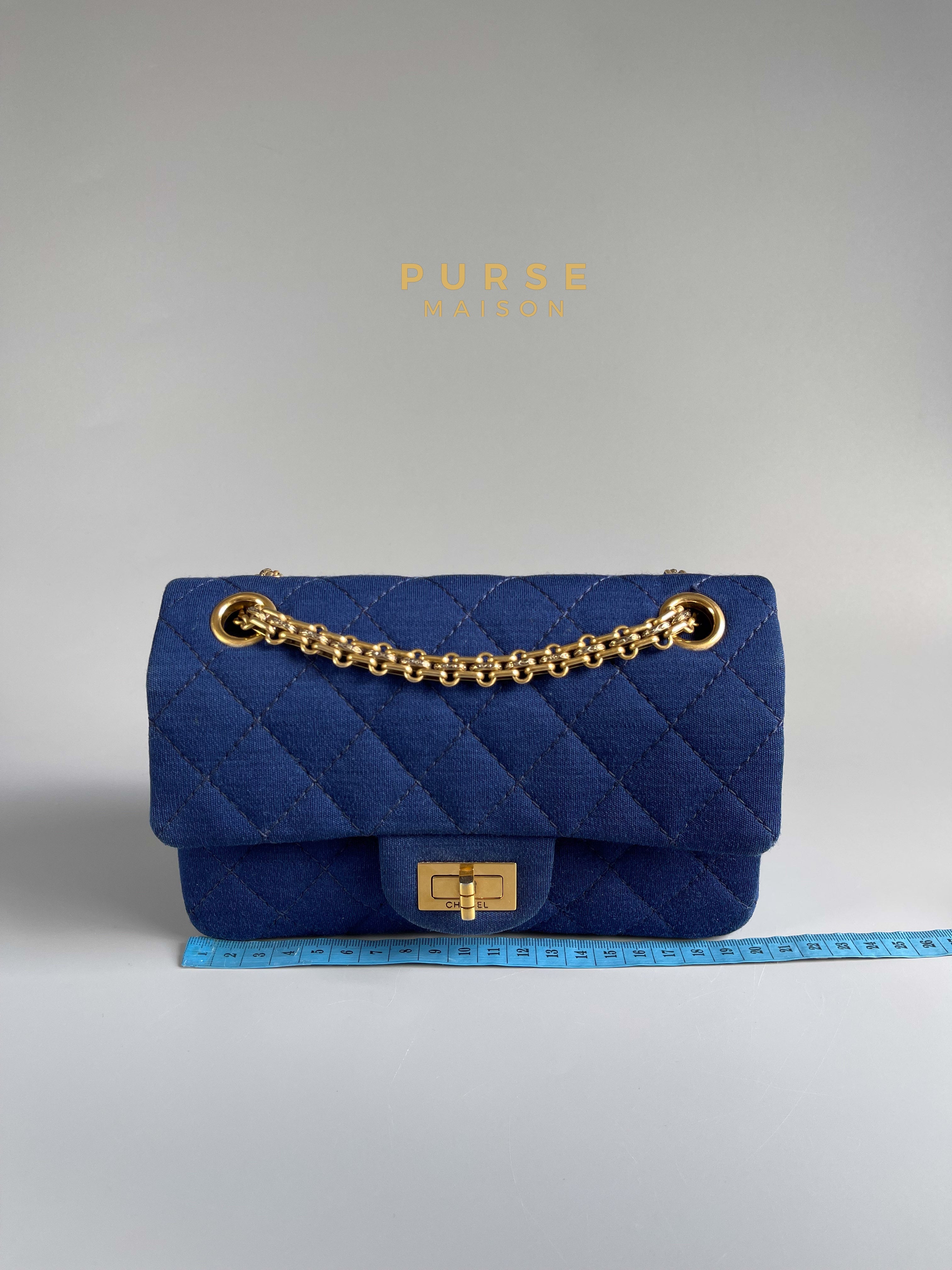 Chanel Mini 2.55 Reissue Denim Blue & Aged Gold Hardware Series 20 | Purse Maison Luxury Bags Shop