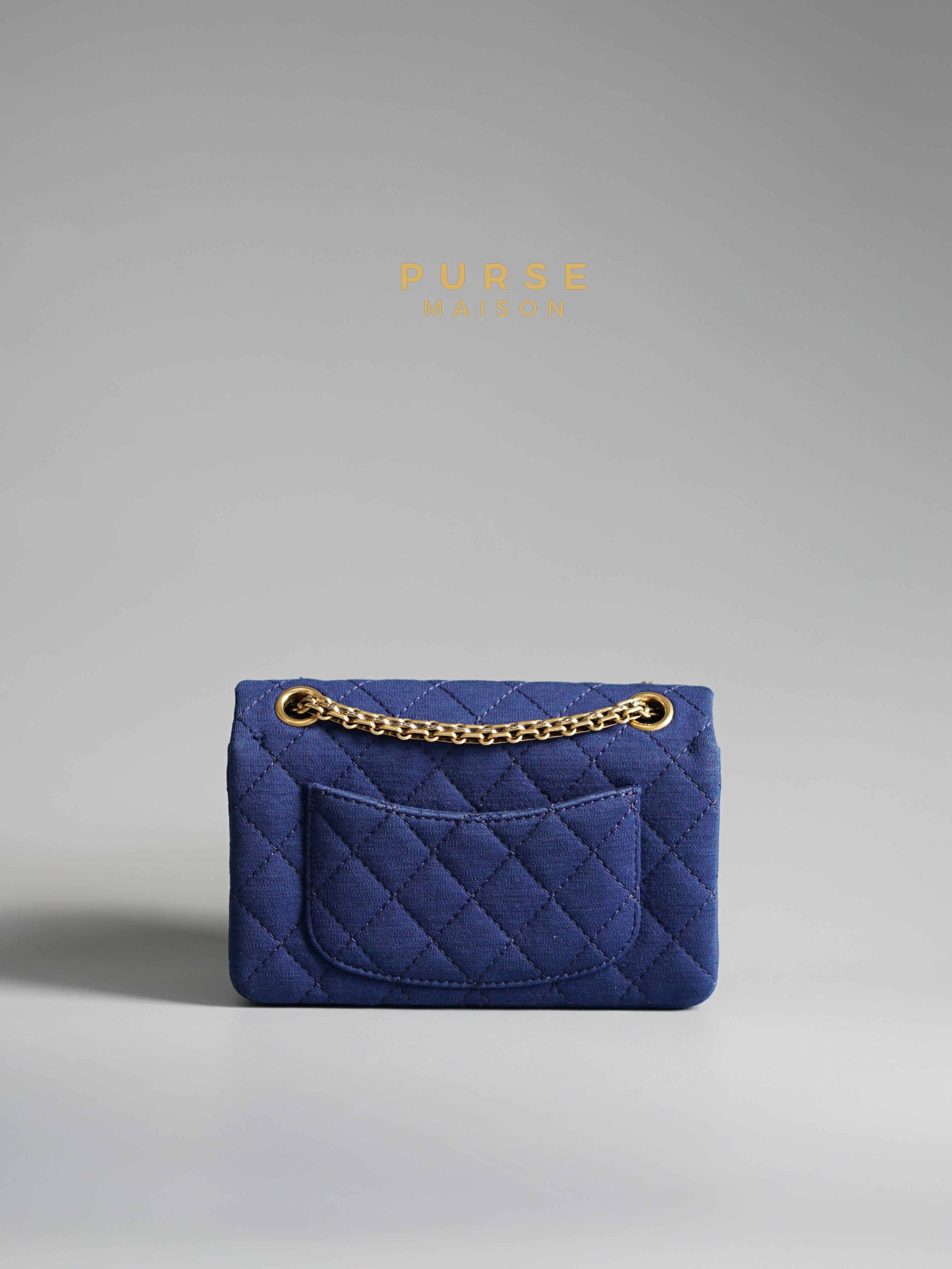 Chanel Mini 2.55 Reissue Denim Blue & Aged Gold Hardware Series 20 | Purse Maison Luxury Bags Shop