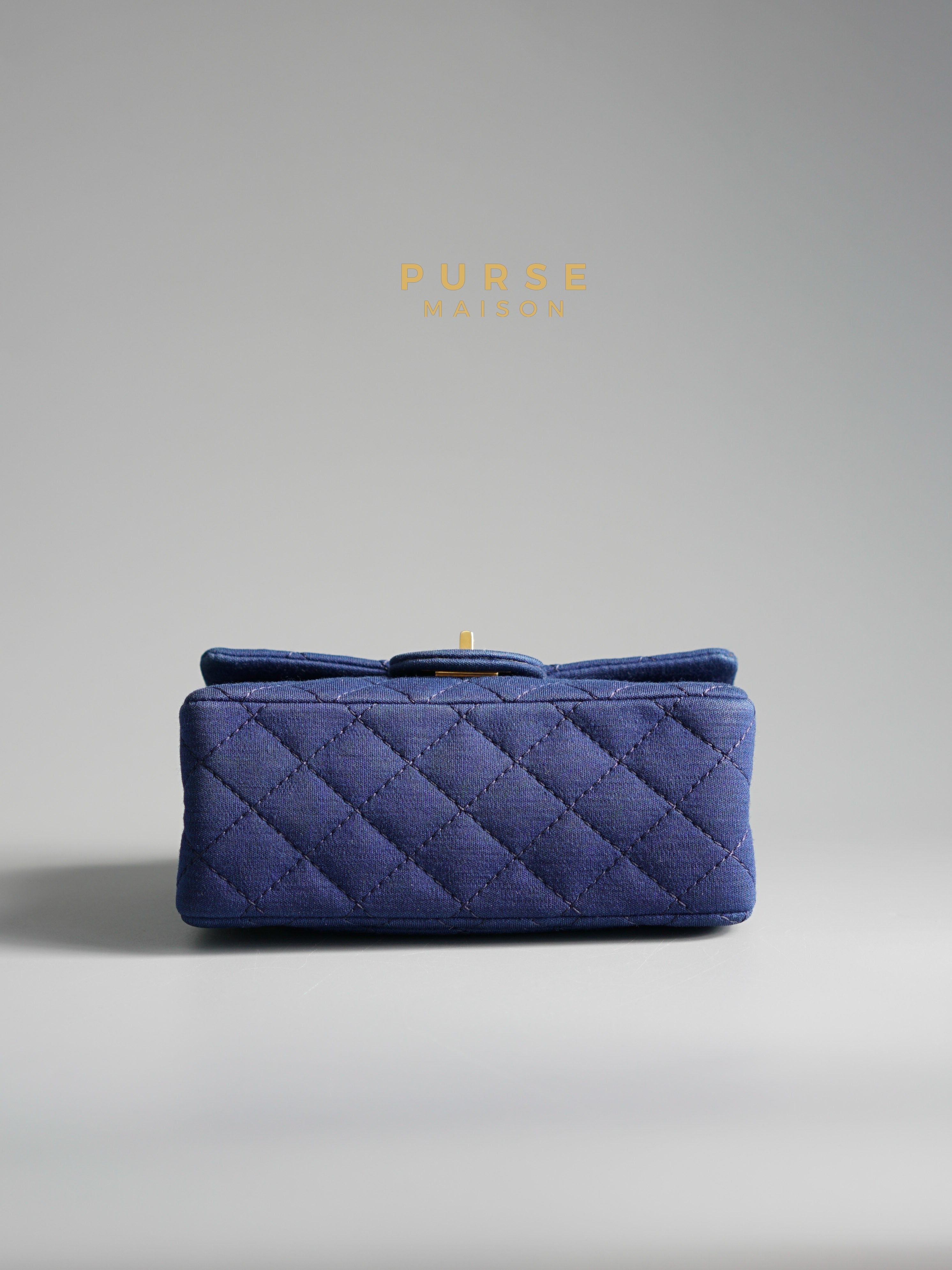 Chanel Mini 2.55 Reissue Denim Blue & Aged Gold Hardware Series 20 | Purse Maison Luxury Bags Shop