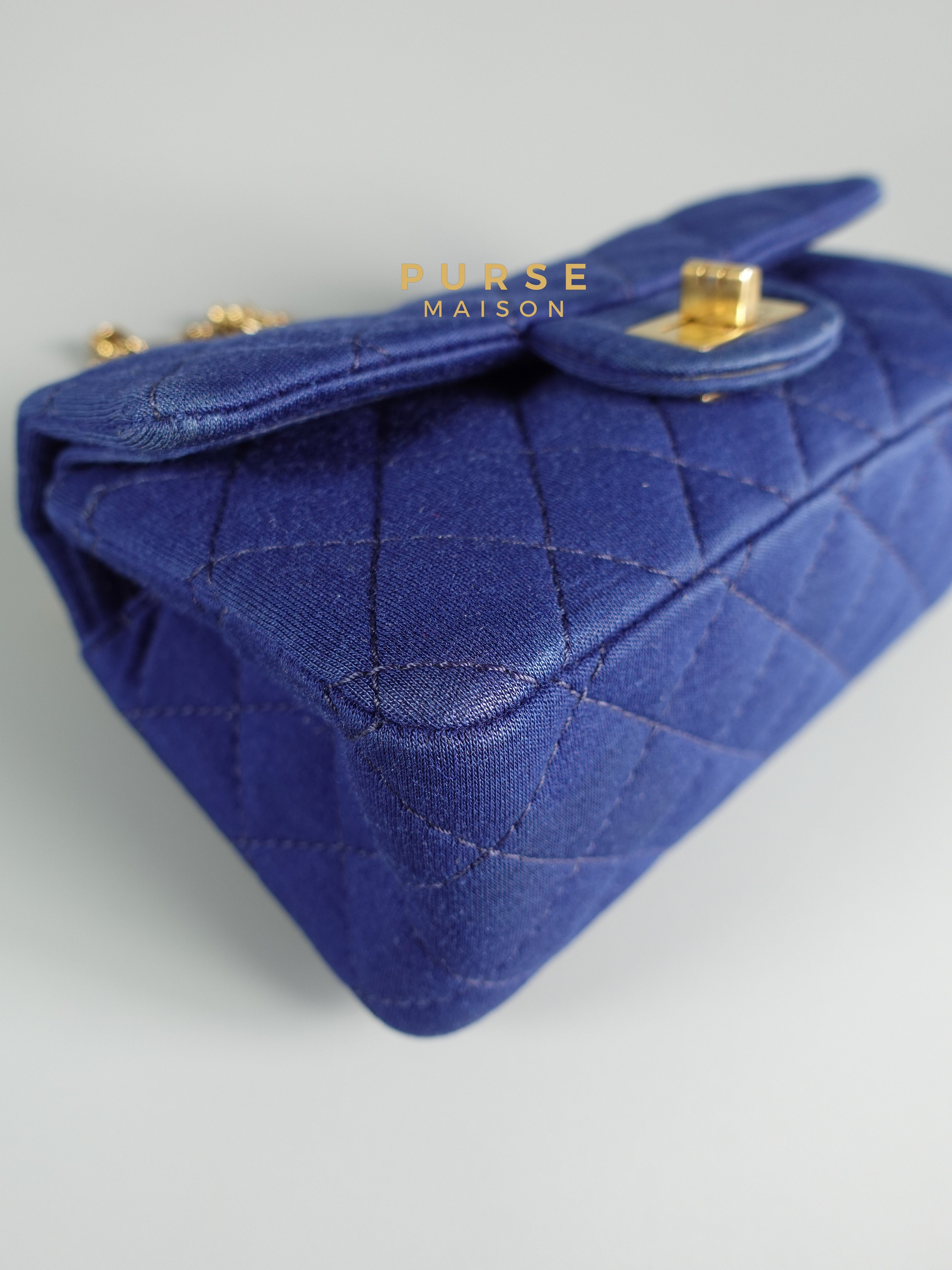 Chanel Mini 2.55 Reissue Denim Blue & Aged Gold Hardware Series 20 | Purse Maison Luxury Bags Shop