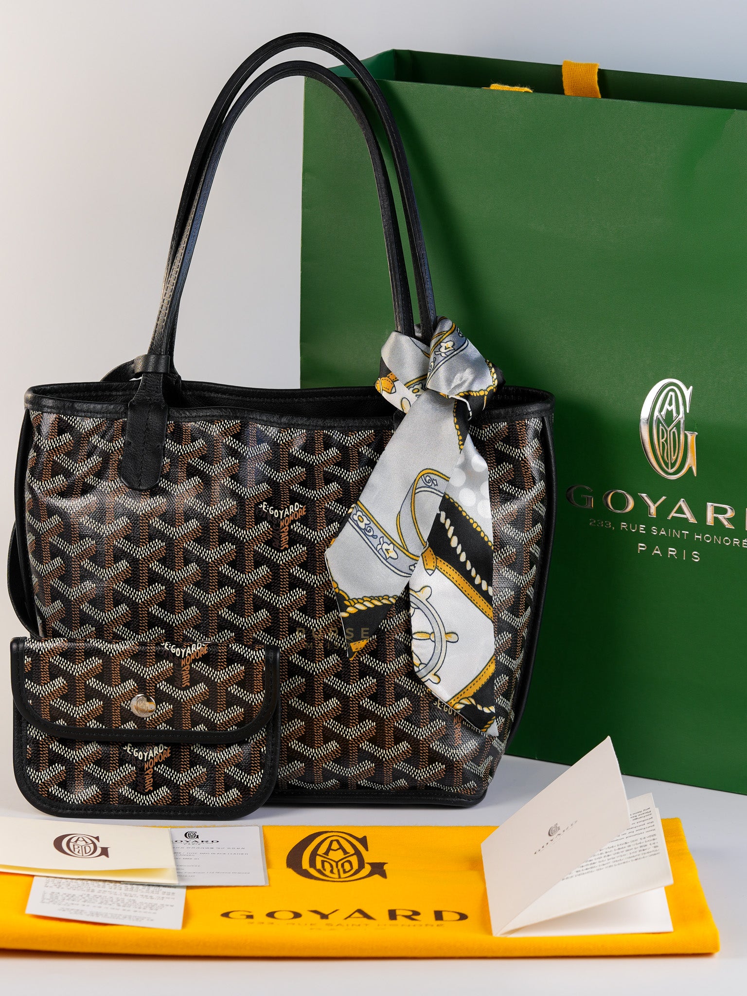 Mini Anjou Black Goyardine Canvas | Purse Maison Luxury Bags Shop