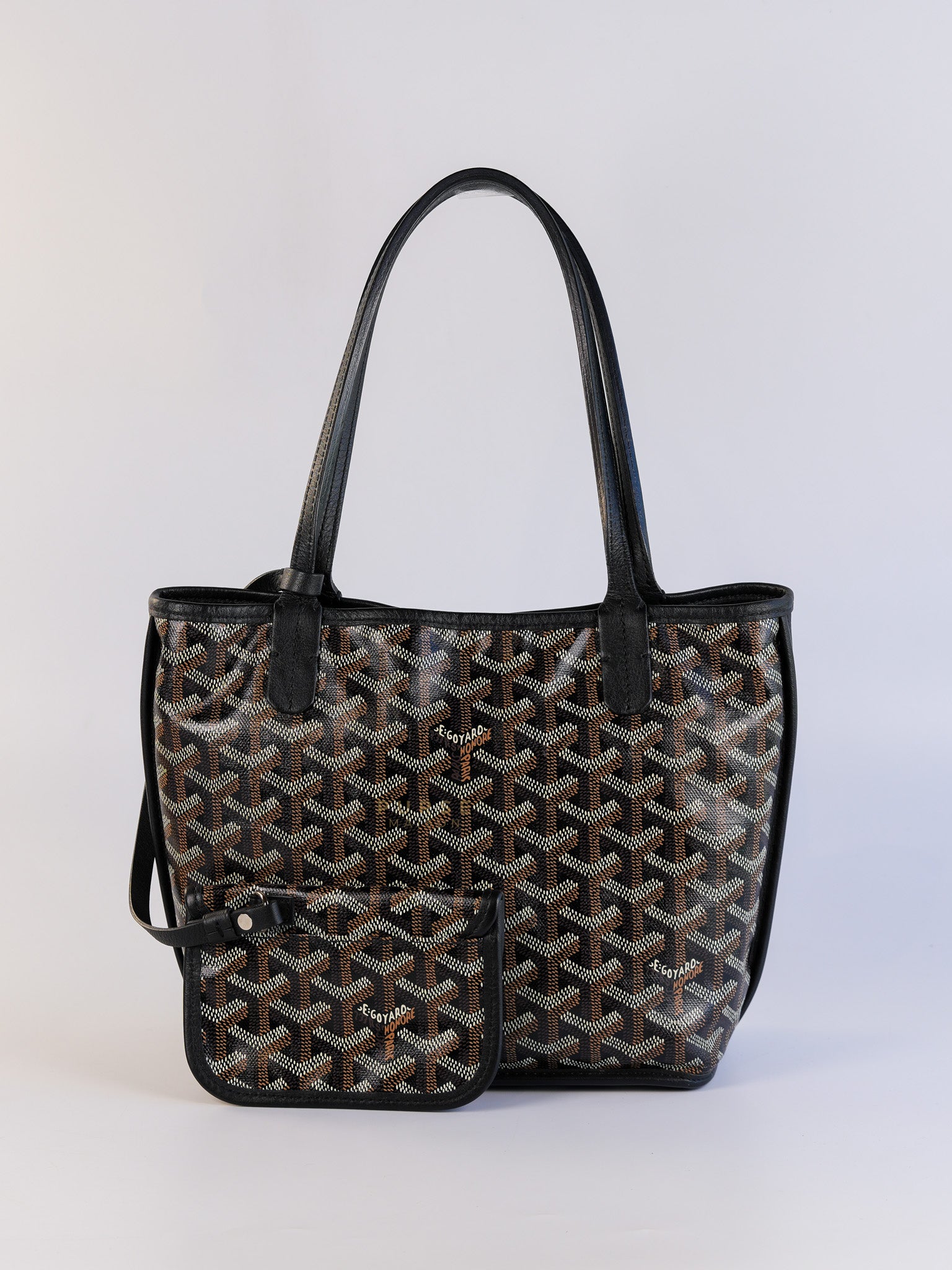 Mini Anjou Black Goyardine Canvas | Purse Maison Luxury Bags Shop