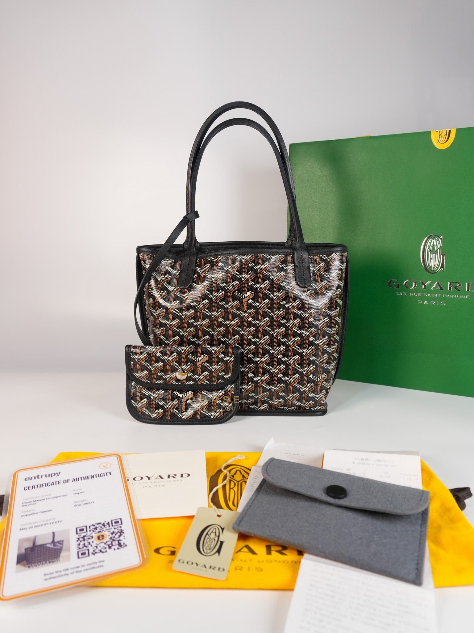 Mini Anjou Black in Goyardine Canvas | Purse Maison Luxury Bags Shop