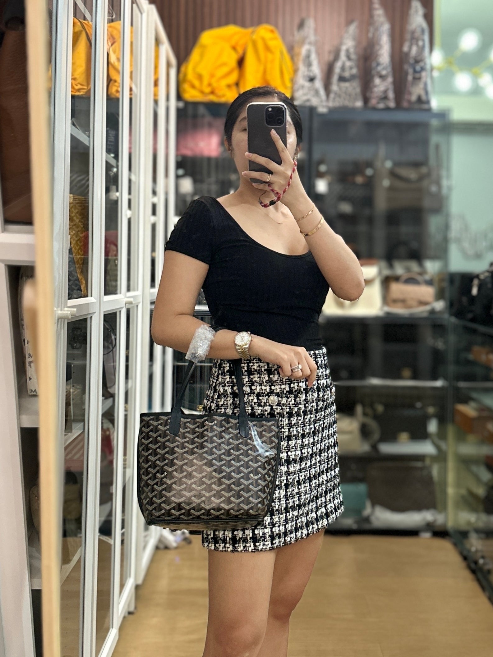 Mini Anjou Black in Goyardine Canvas | Purse Maison Luxury Bags Shop