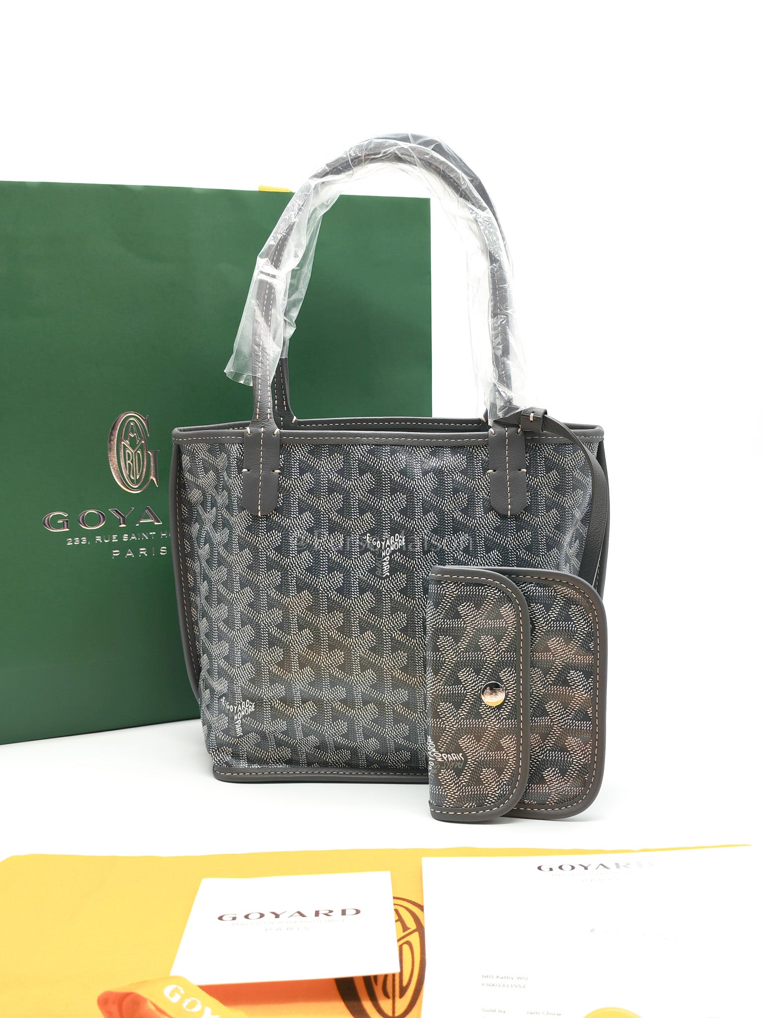 Mini Anjou Gray in Goyardine Canvas Tote Bag | Purse Maison Luxury Bags Shop