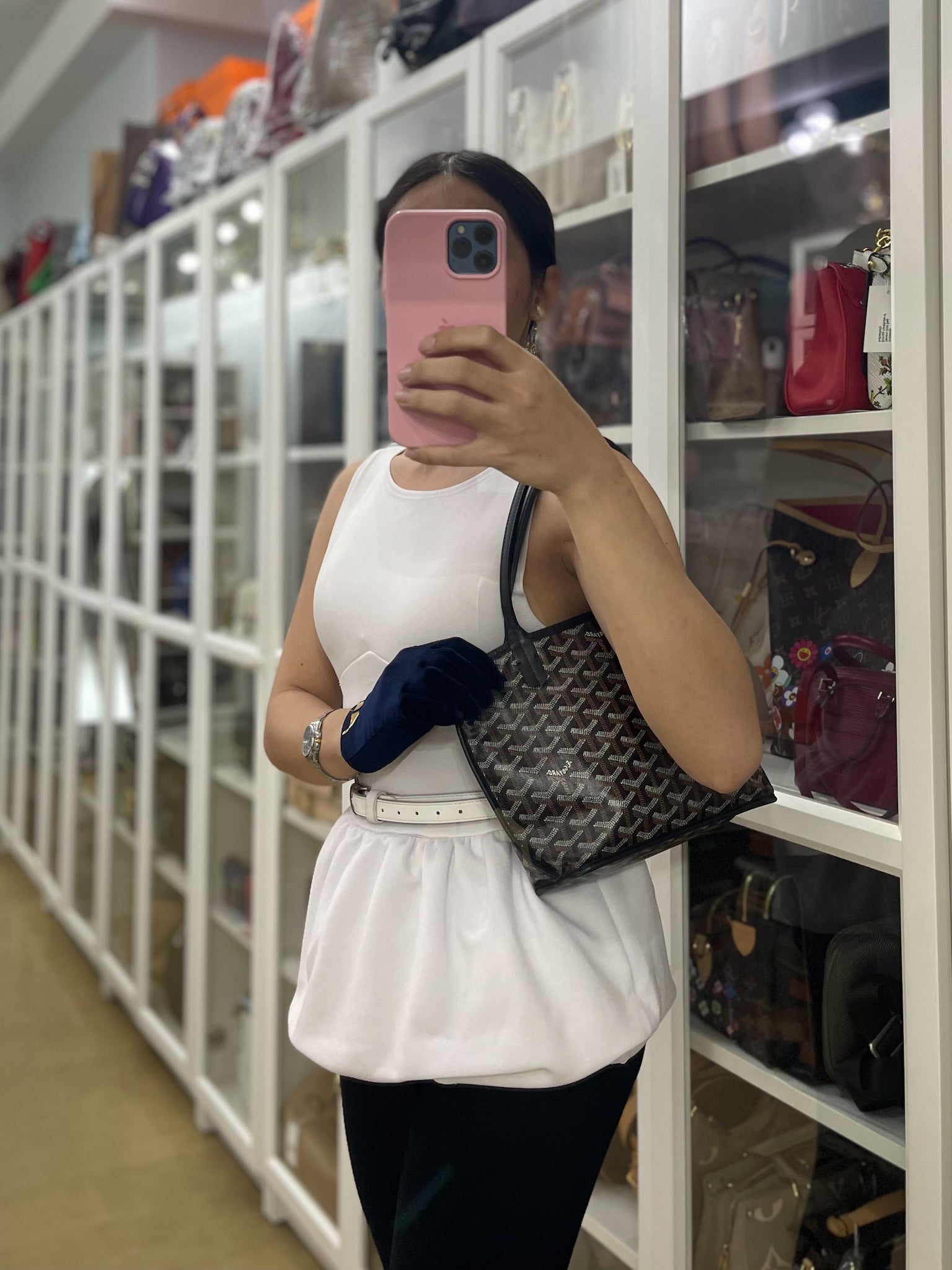 Mini Anjou in Noir/Black Goyardine Canvas | Purse Maison Luxury Bags Shop