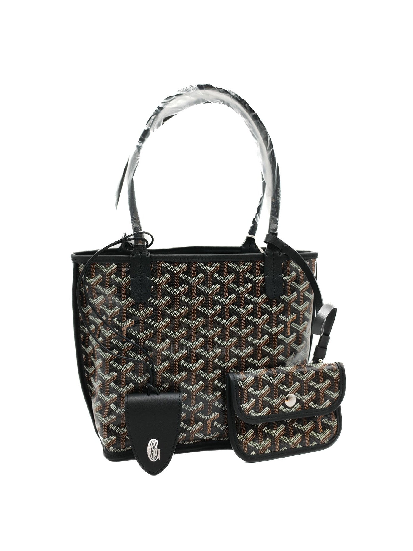 Mini Anjou in Black Goyardine Canvas with Croc Magnetic Clip | Purse Maison Luxury Bags Shop