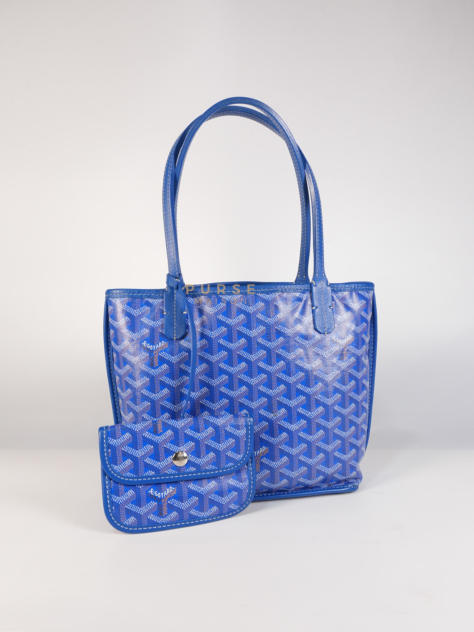 Mini Anjou in Blue Goyardine Canvas | Purse Maison Luxury Bags Shop