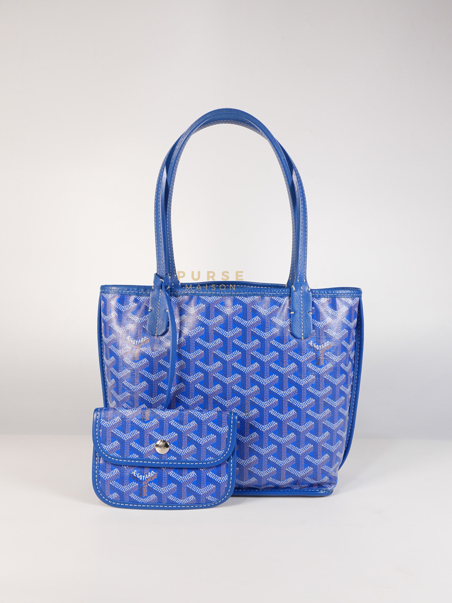 Mini Anjou in Blue Goyardine Canvas | Purse Maison Luxury Bags Shop