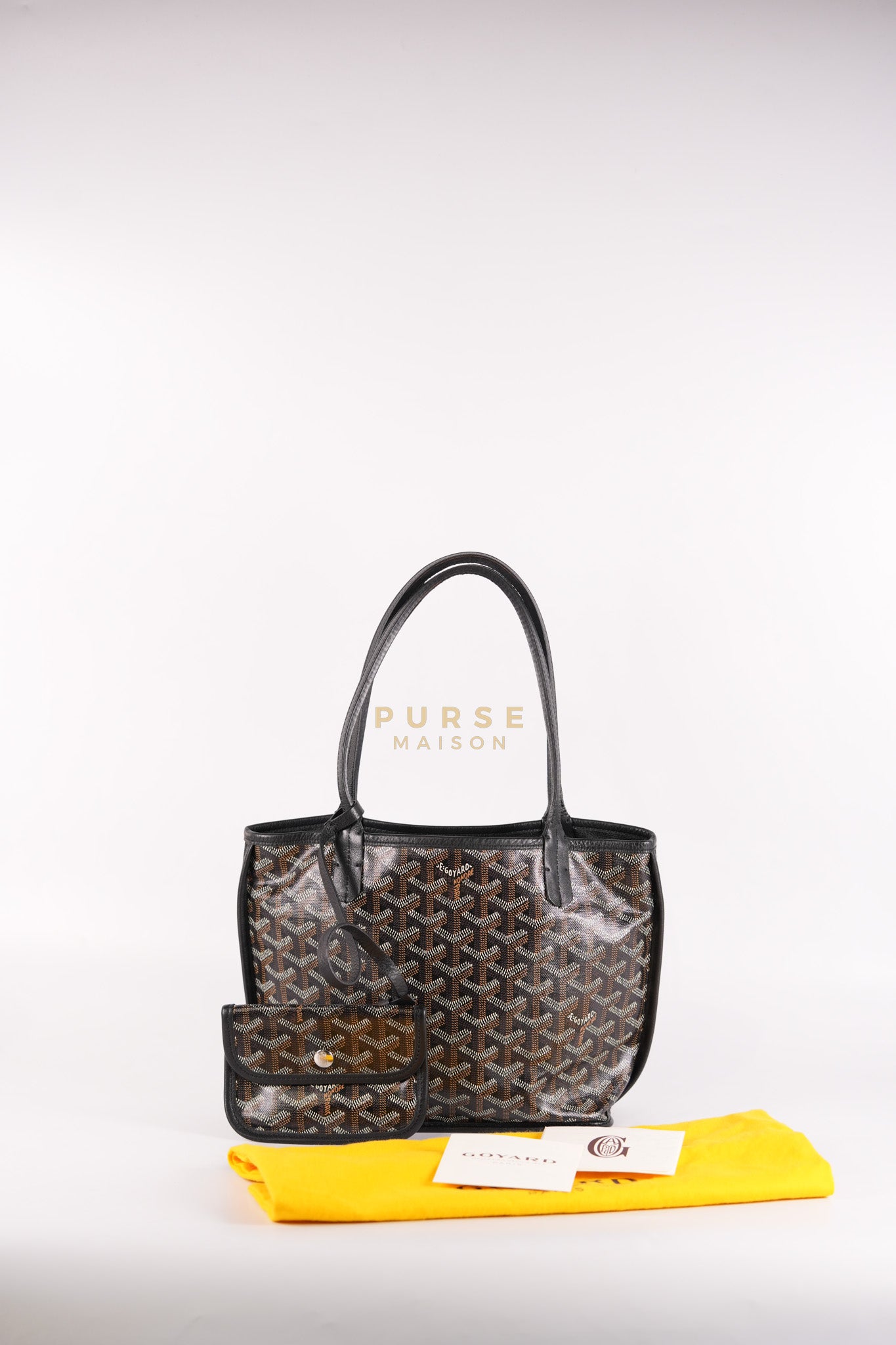 Mini Anjou in Noir/Black Goyardine Canvas | Purse Maison Luxury Bags Shop