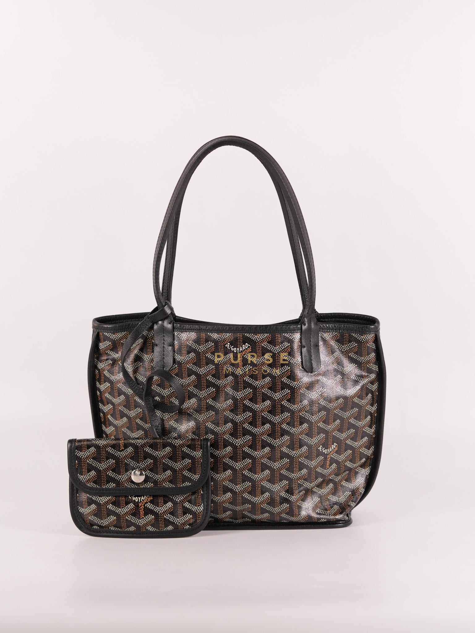 Mini Anjou in Noir/Black Goyardine Canvas | Purse Maison Luxury Bags Shop