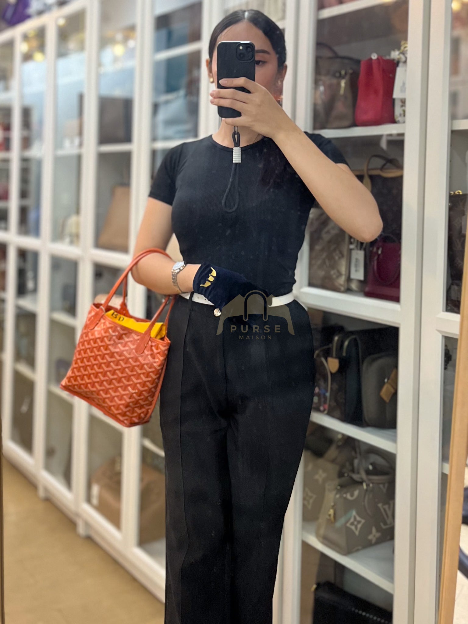 Mini Anjou in Orange Goyardine Canvas | Purse Maison Luxury Bags Shop