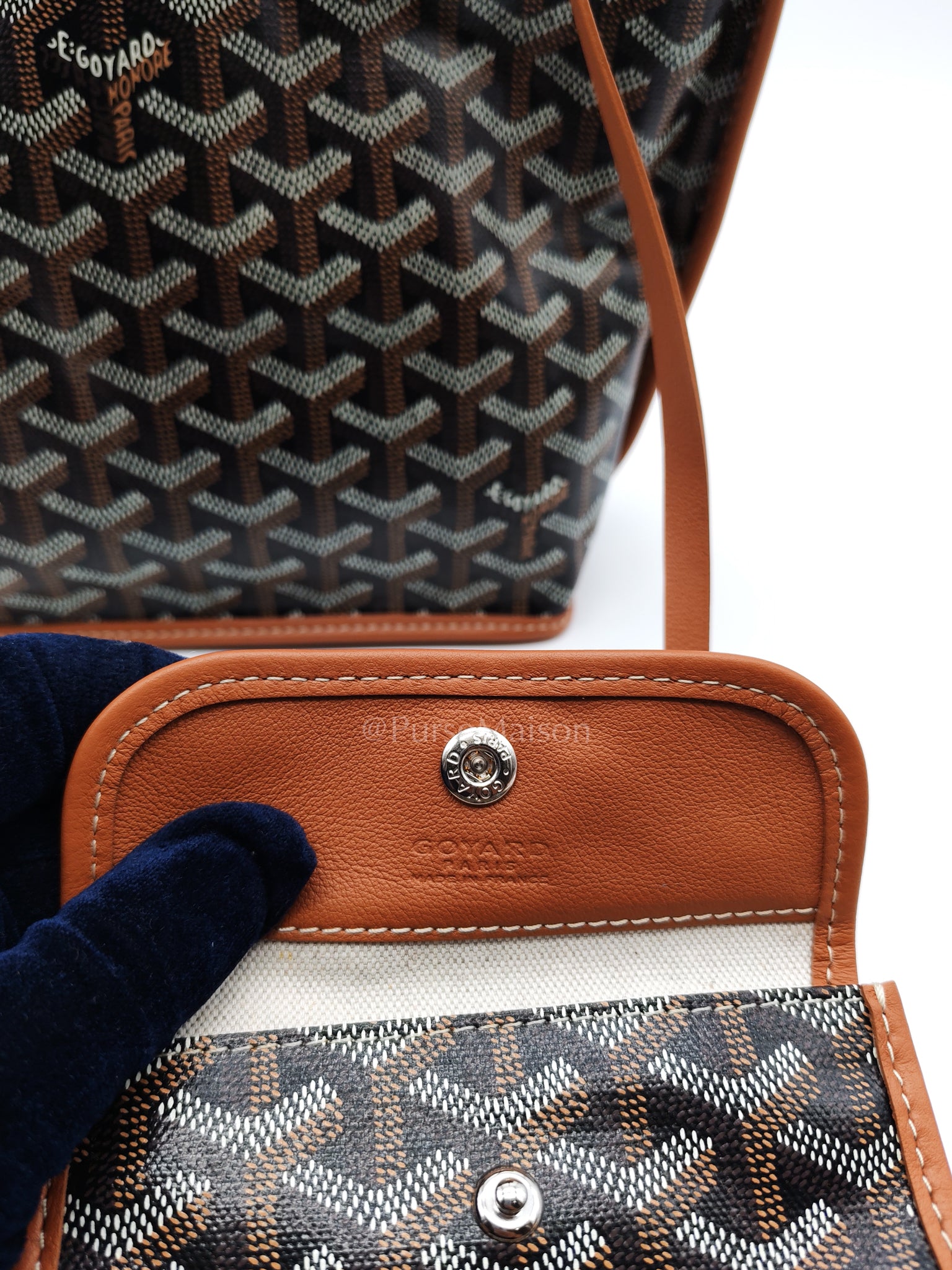 Mini Anjou in Tan Goyardine Canvas Tote Bag | Purse Maison Luxury Bags Shop