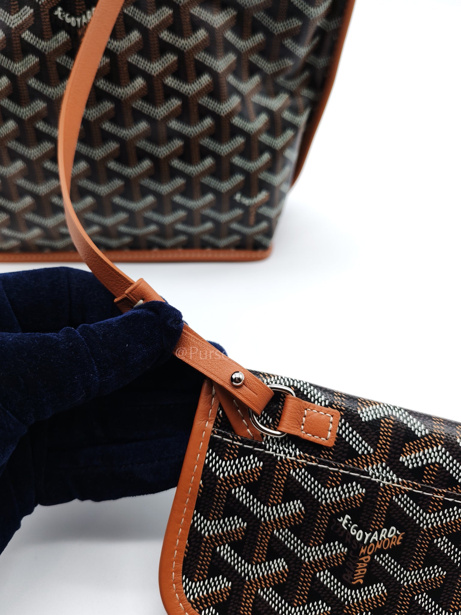 Mini Anjou in Tan Goyardine Canvas Tote Bag | Purse Maison Luxury Bags Shop