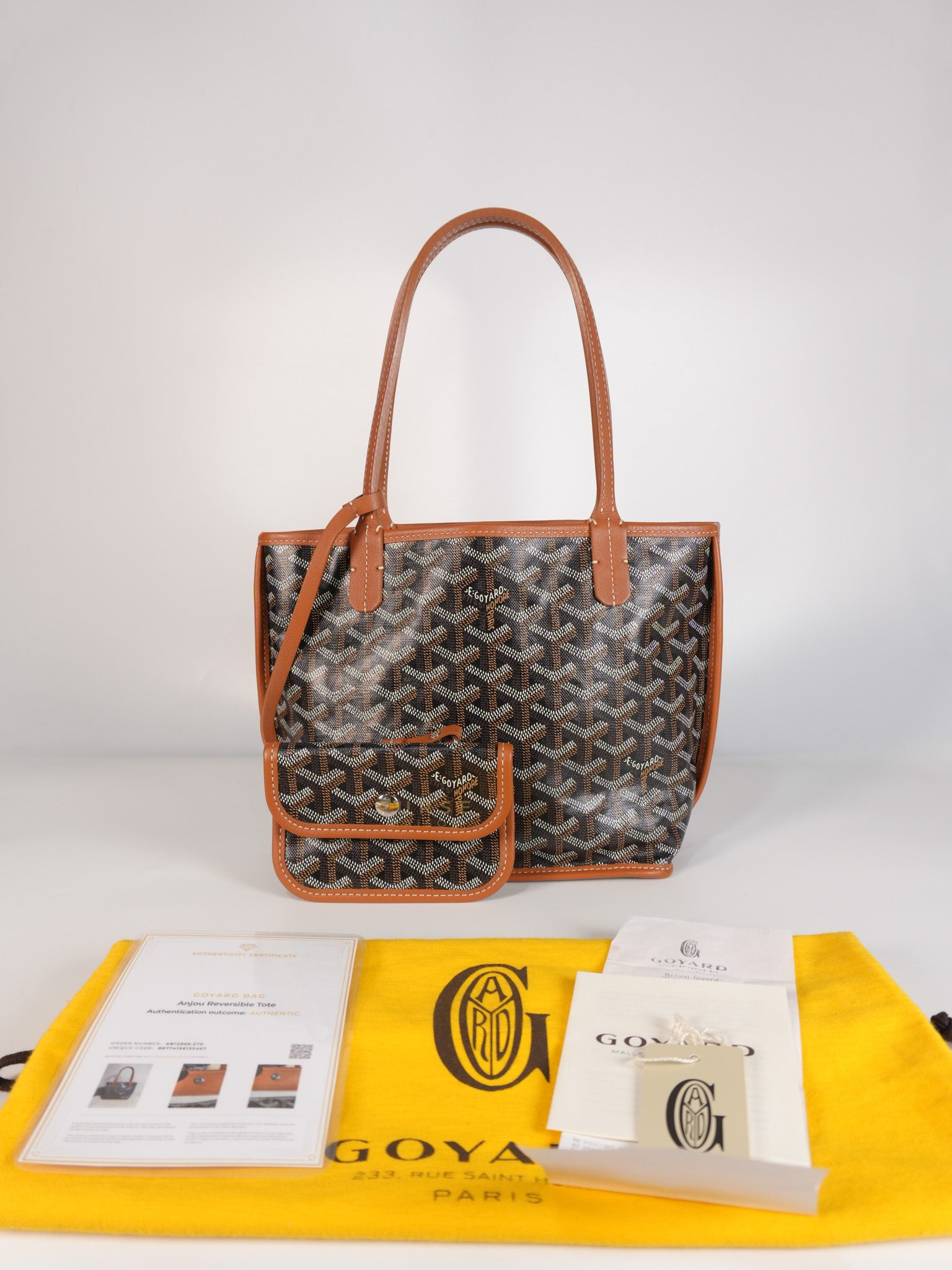 Mini Anjou Tan in Goyardine Canvas | Purse Maison Luxury Bags Shop