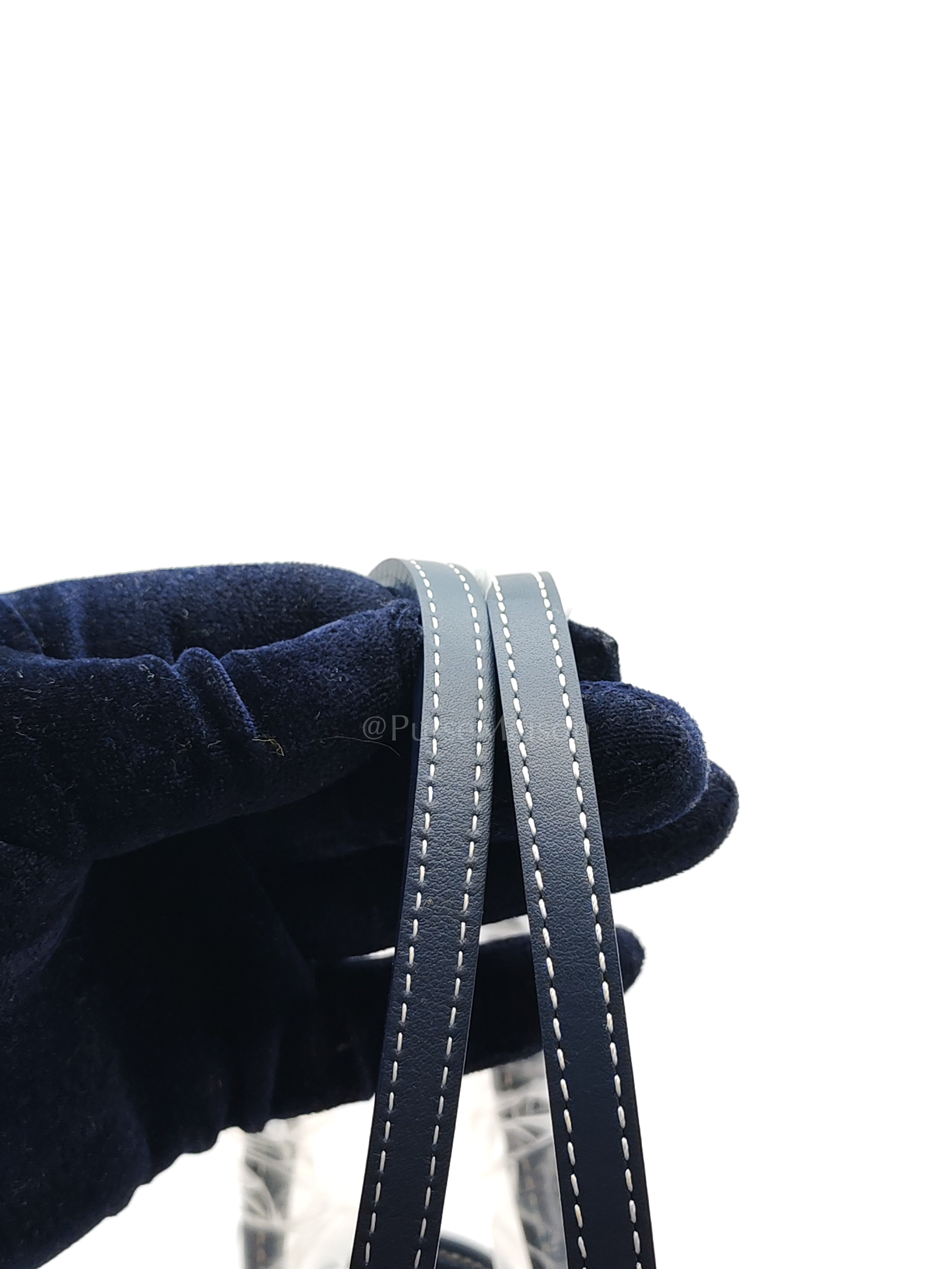 Mini Anjou Tote Bag in Navy Blue Goyardine Canvas with Croc Universal Clip Charm | Purse Maison Luxury Bags Shop