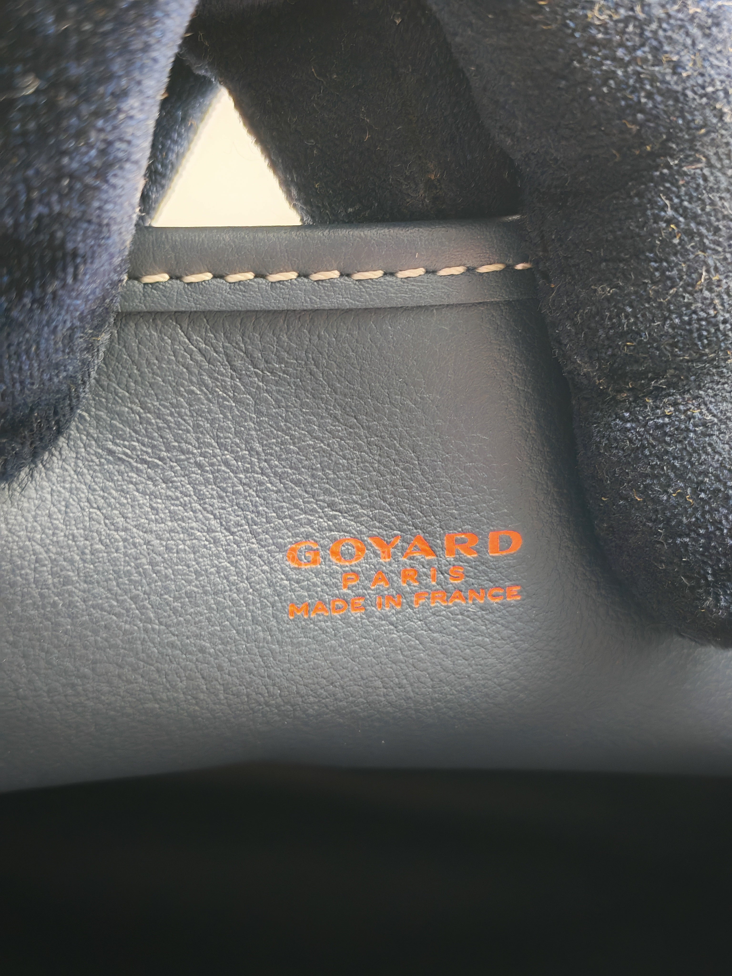Mini Anjou Tote Bag in Navy Blue Goyardine Canvas with Croc Universal Clip Charm | Purse Maison Luxury Bags Shop