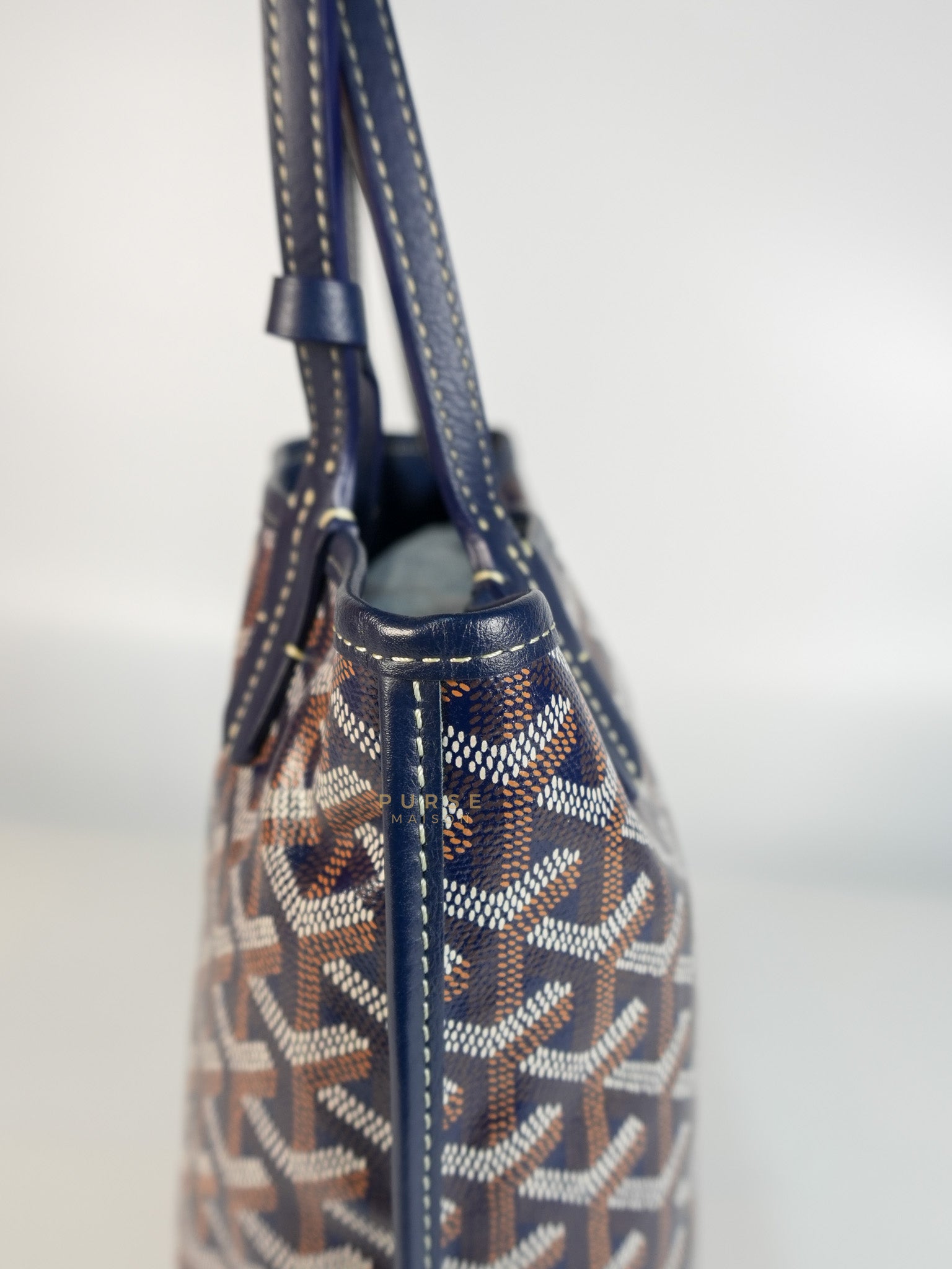 Mini Anjou Tote Bag in Navy Blue | Purse Maison Luxury Bags Shop