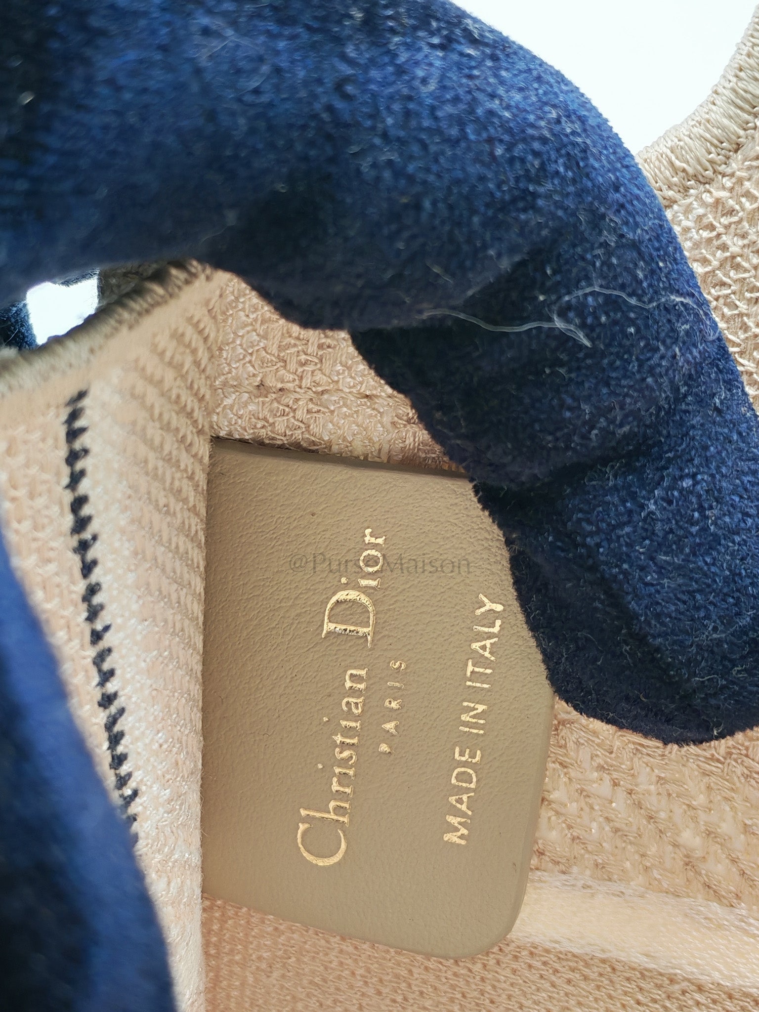 Mini Book Tote in Beige Embroidered Canvas | Purse Maison Luxury Bags Shop