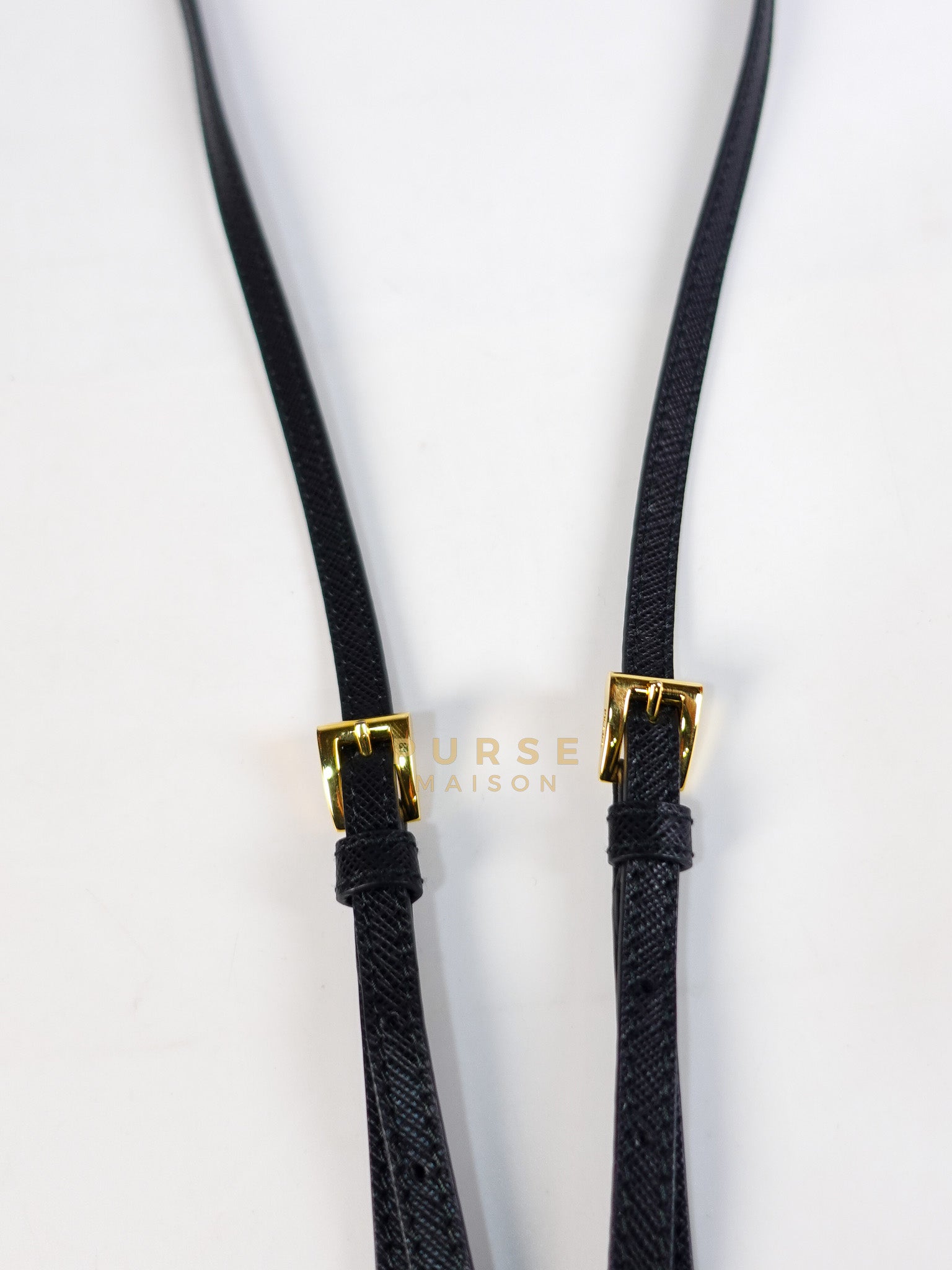 Mini Bucket Bag in Black Tessuto Nylon Leather & Gold Hardware | Purse Maison Luxury Bags Shop