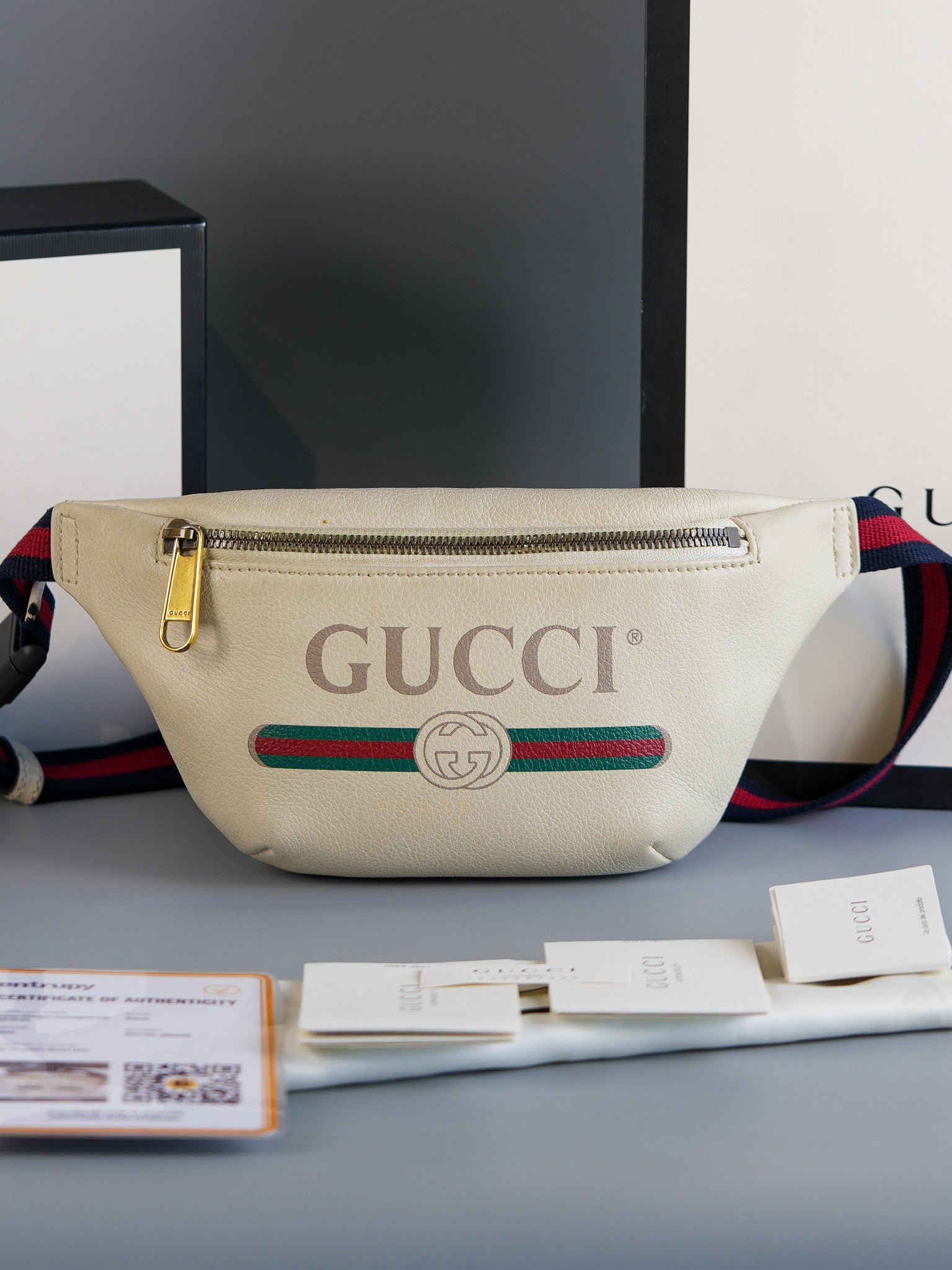 Mini Bum Belt Bag in Off White | Purse Maison Luxury Bags Shop