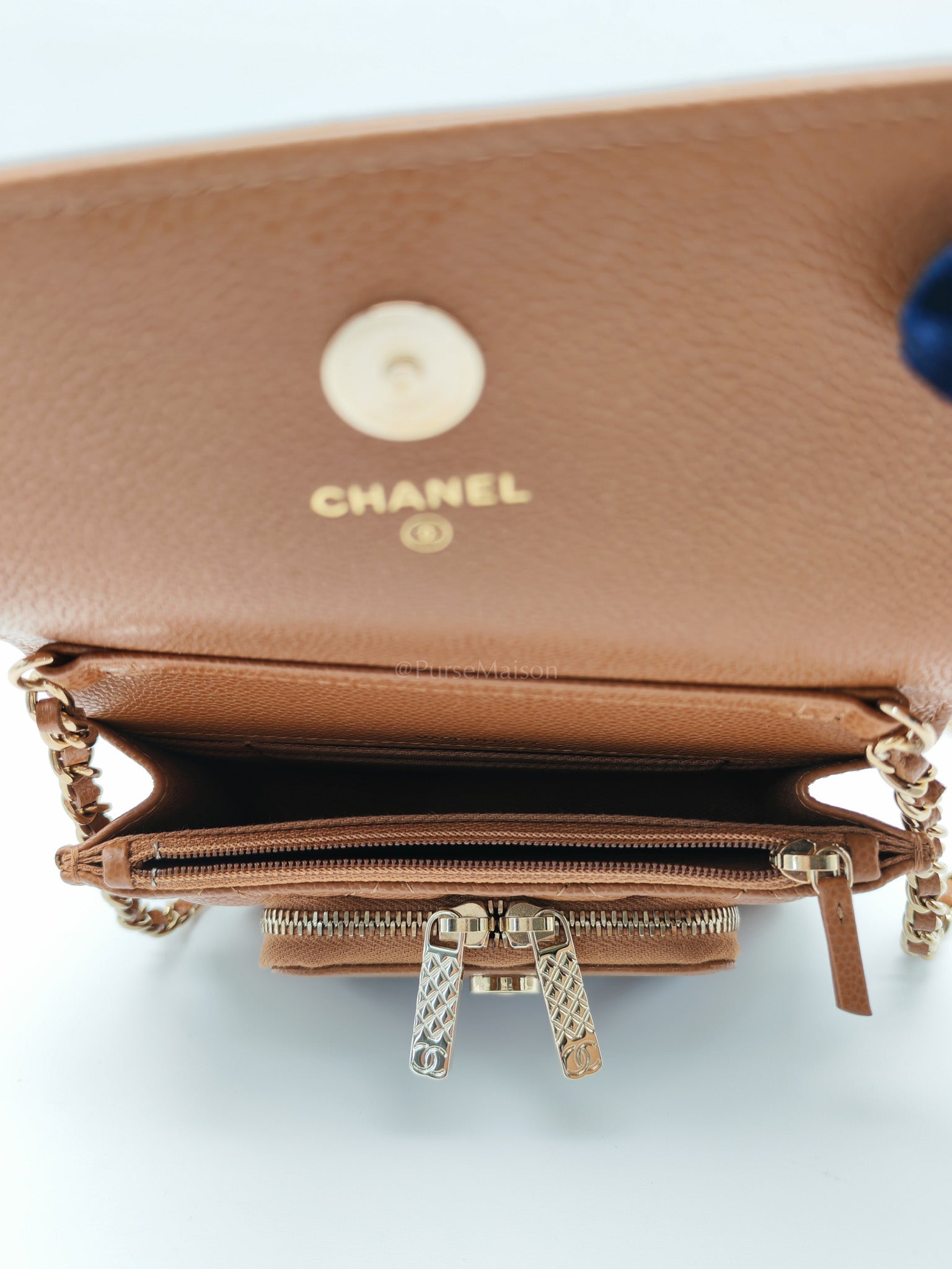 Mini Business Affinity in Caramel Light Gold Hardware (Microchip) | Purse Maison Luxury Bags Shop