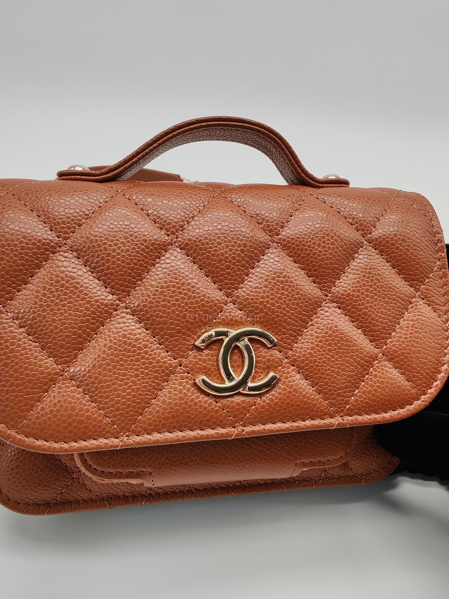 Mini Business Affinity in Caramel Light Gold Hardware (Microchip) | Purse Maison Luxury Bags Shop