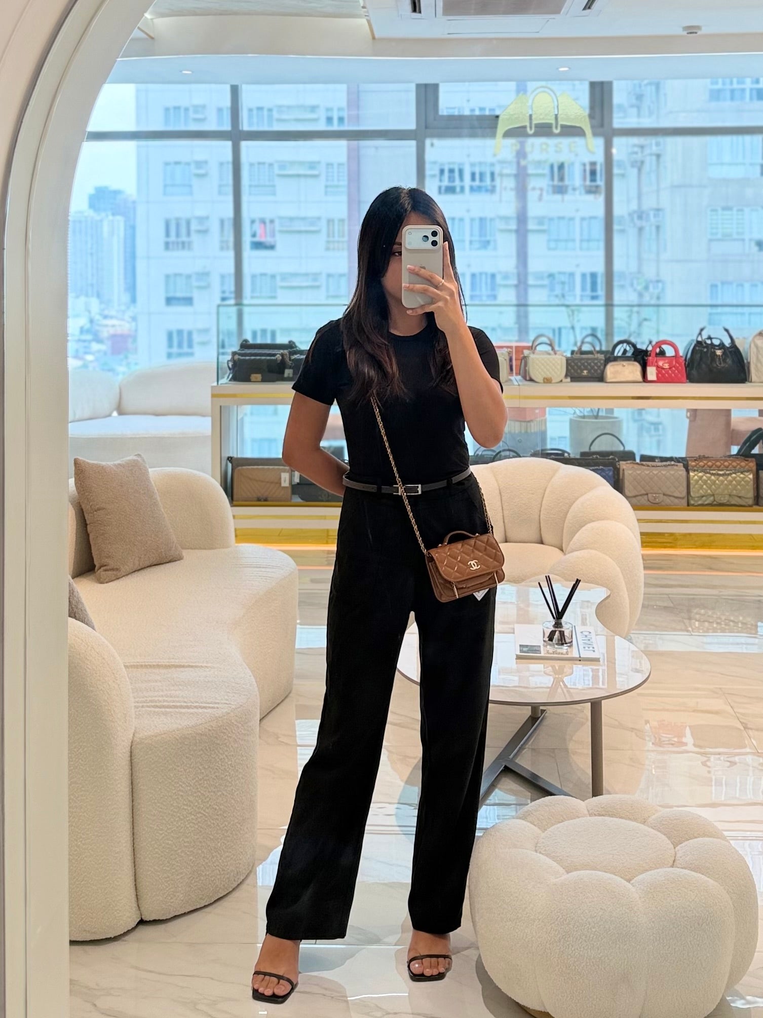 Mini Business Affinity in Caramel Light Gold Hardware (Microchip) | Purse Maison Luxury Bags Shop