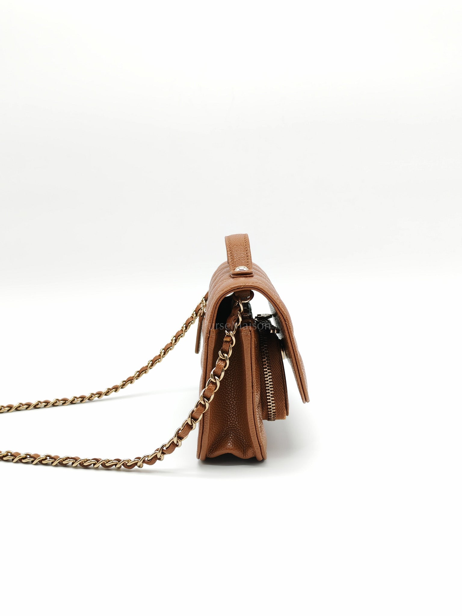 Mini Business Affinity in Caramel Light Gold Hardware (Microchip) | Purse Maison Luxury Bags Shop