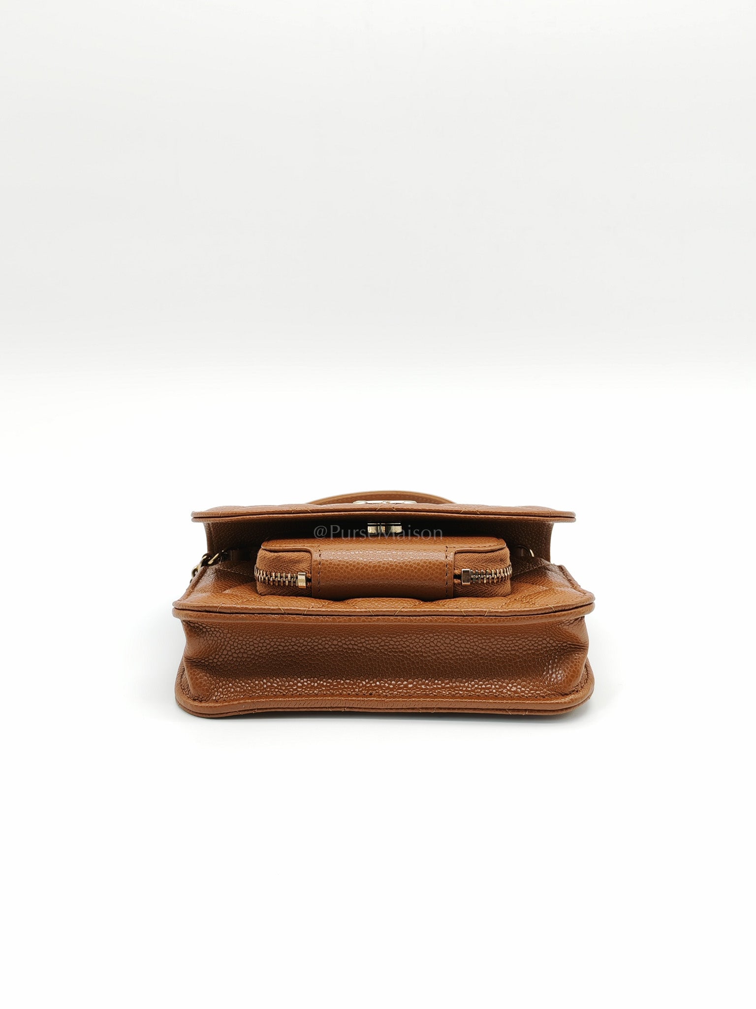 Mini Business Affinity in Caramel Light Gold Hardware (Microchip) | Purse Maison Luxury Bags Shop