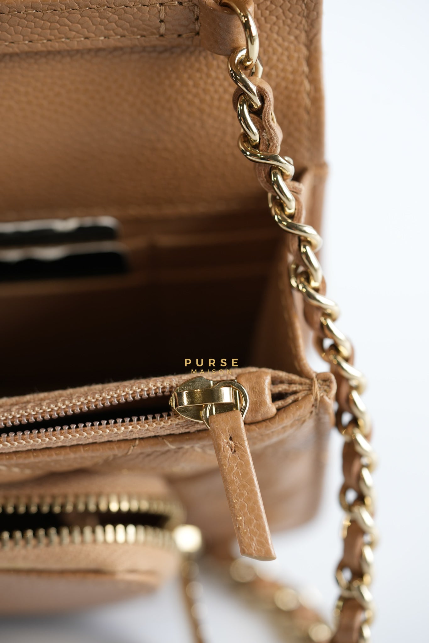 Mini Business Affinity in Dark Beige and Light Gold Hardware (Microchip) | Purse Maison Luxury Bags Shop