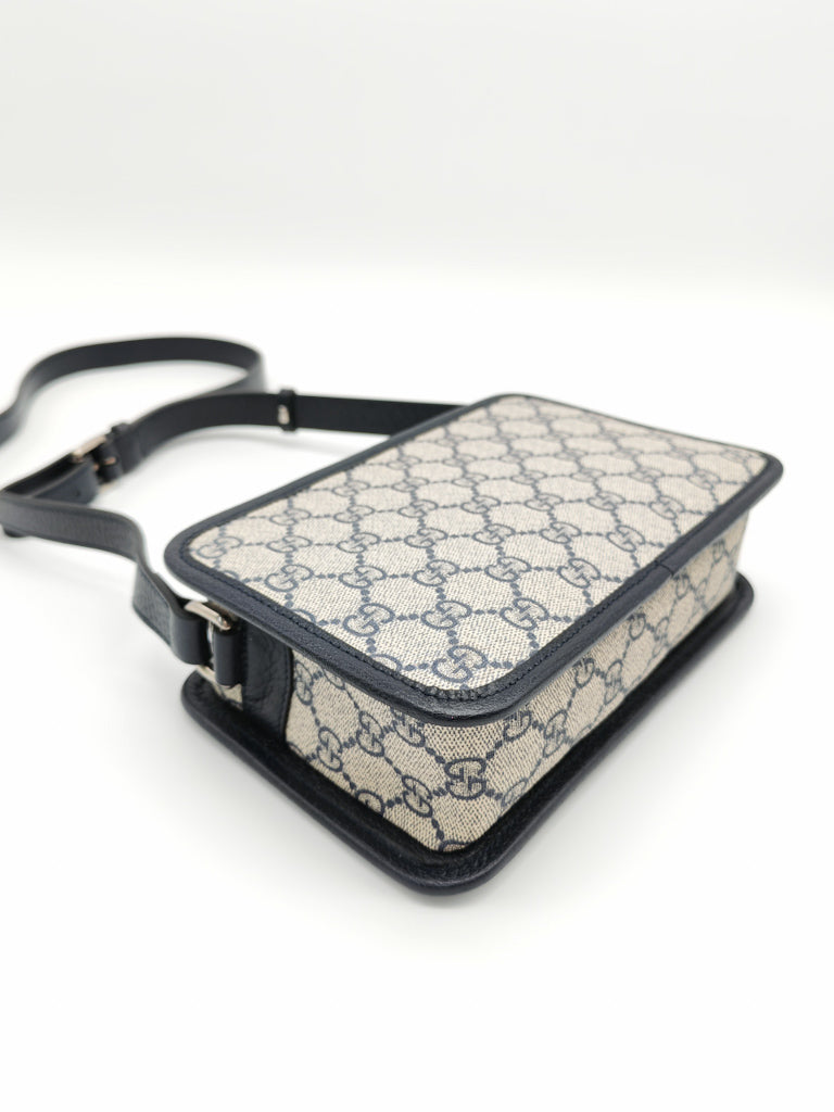 Mini Camera Bag in Blue GG Supreme Canvas | Purse Maison Luxury Bags Shop