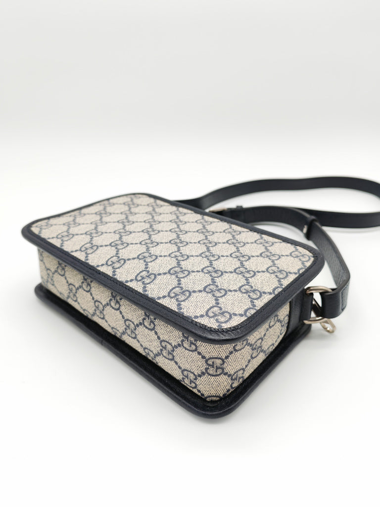Mini Camera Bag in Blue GG Supreme Canvas | Purse Maison Luxury Bags Shop