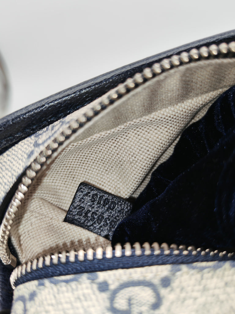 Mini Camera Bag in Blue GG Supreme Canvas | Purse Maison Luxury Bags Shop