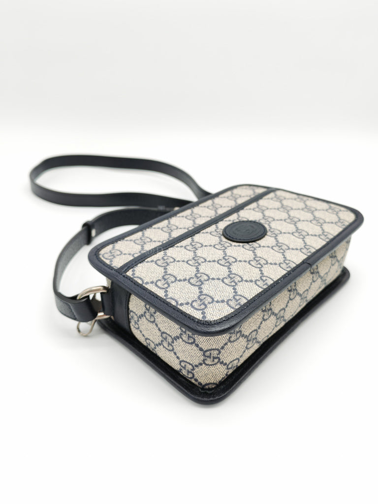 Mini Camera Bag in Blue GG Supreme Canvas | Purse Maison Luxury Bags Shop